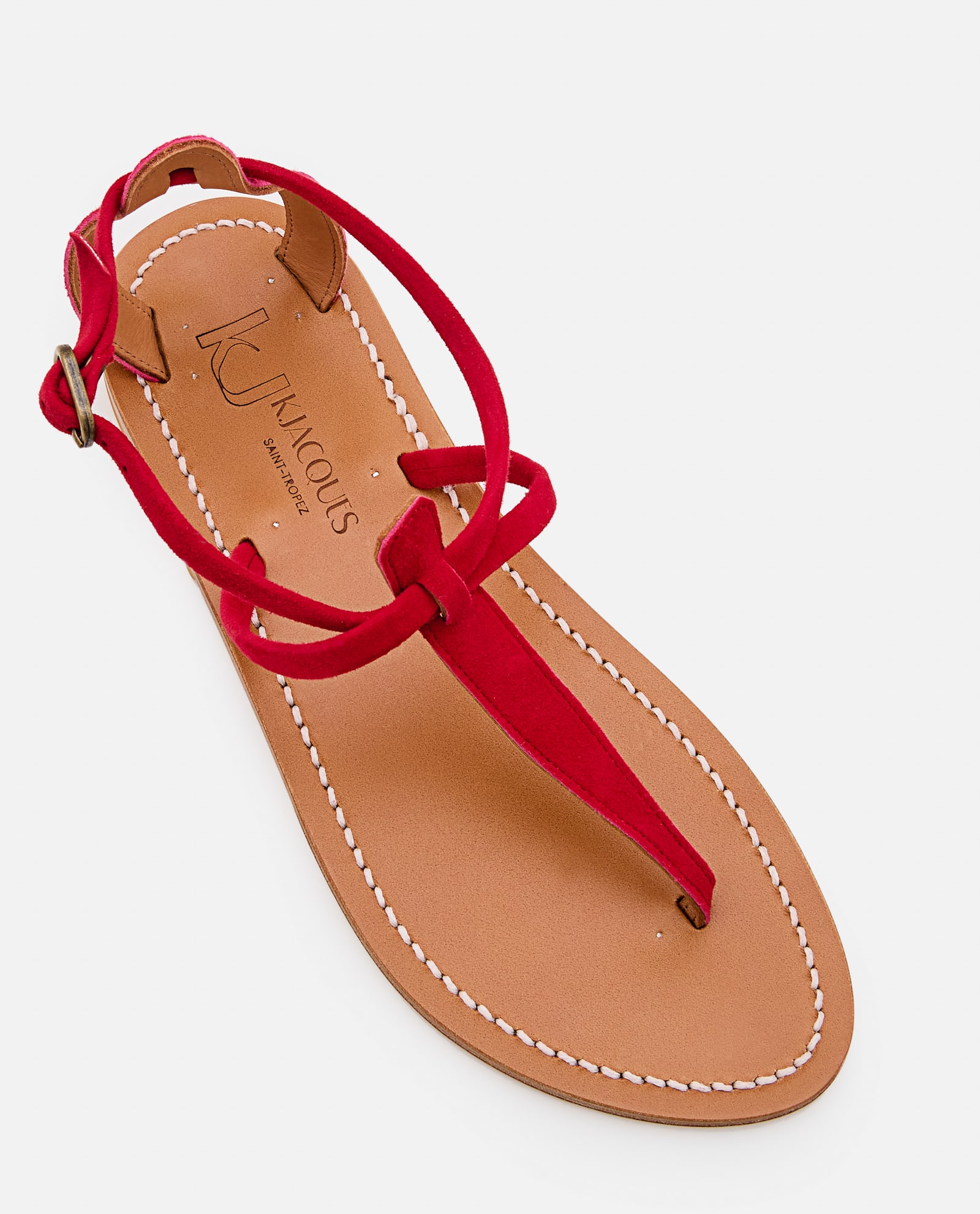 Kjacques K Jacques St Tropez Buffon F Leather Sandal In Red