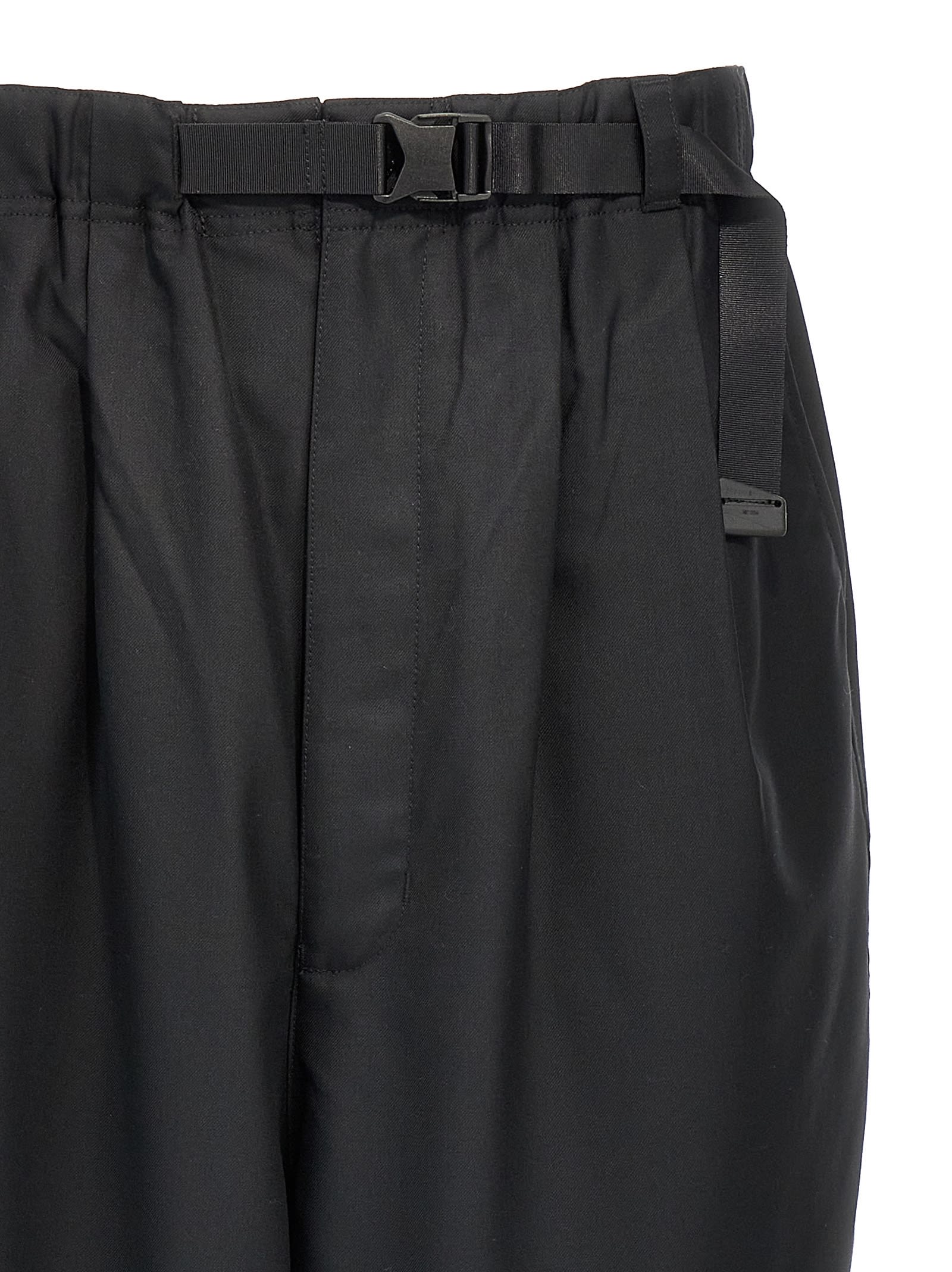 Shop Comme Des Garçons Homme Deux Strap Wool Pants In Black