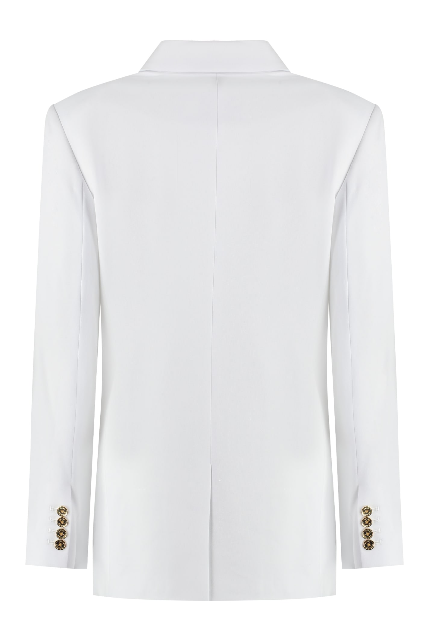 Michael Kors Double-breasted Crepe Blazer In White