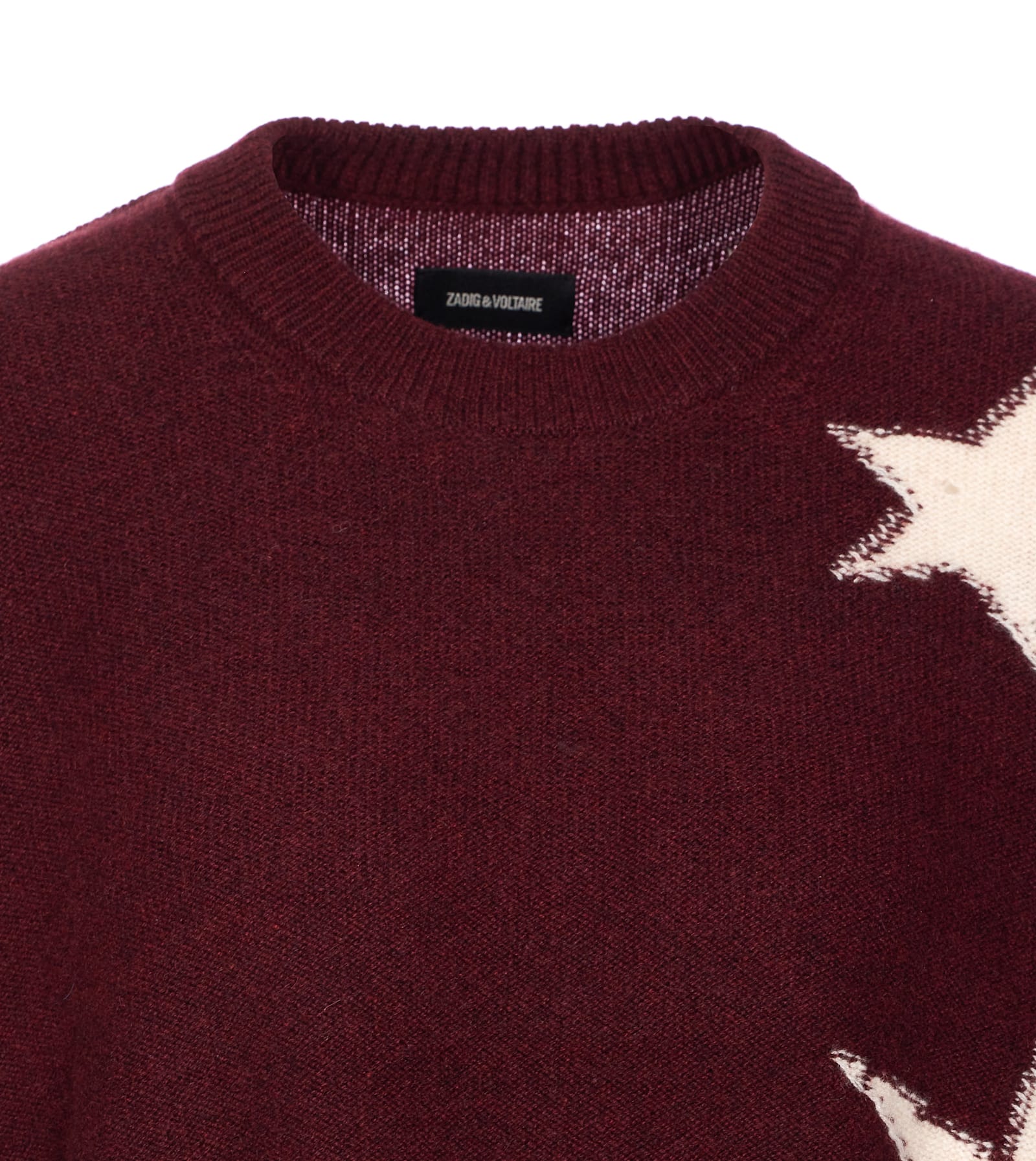 Zadig & Voltaire Womens Burgundy Markuz Star-pattern Cashmere Jumper In Burgundy