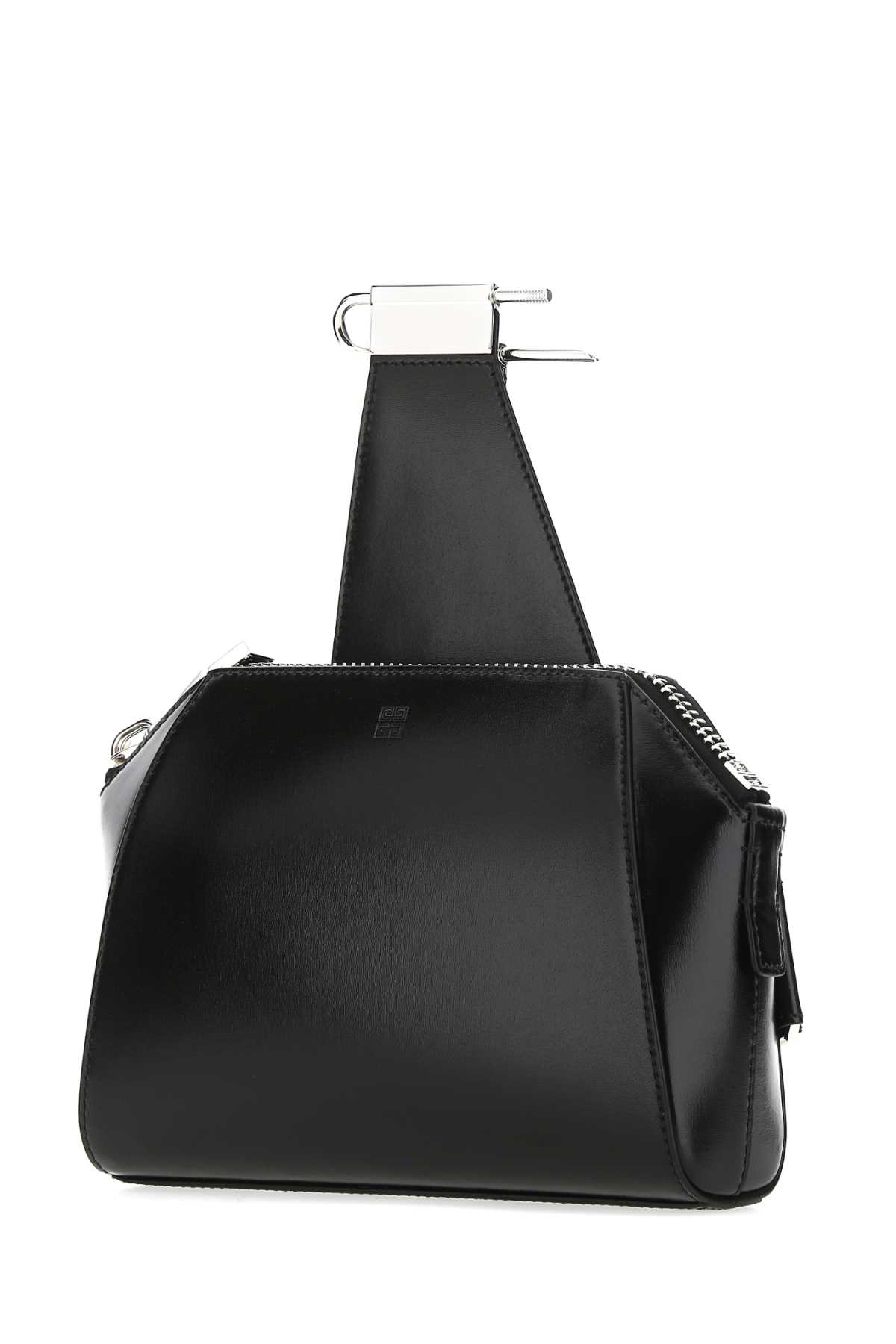 Givenchy Black Leather Small Antigona Crossbody Bag In 001