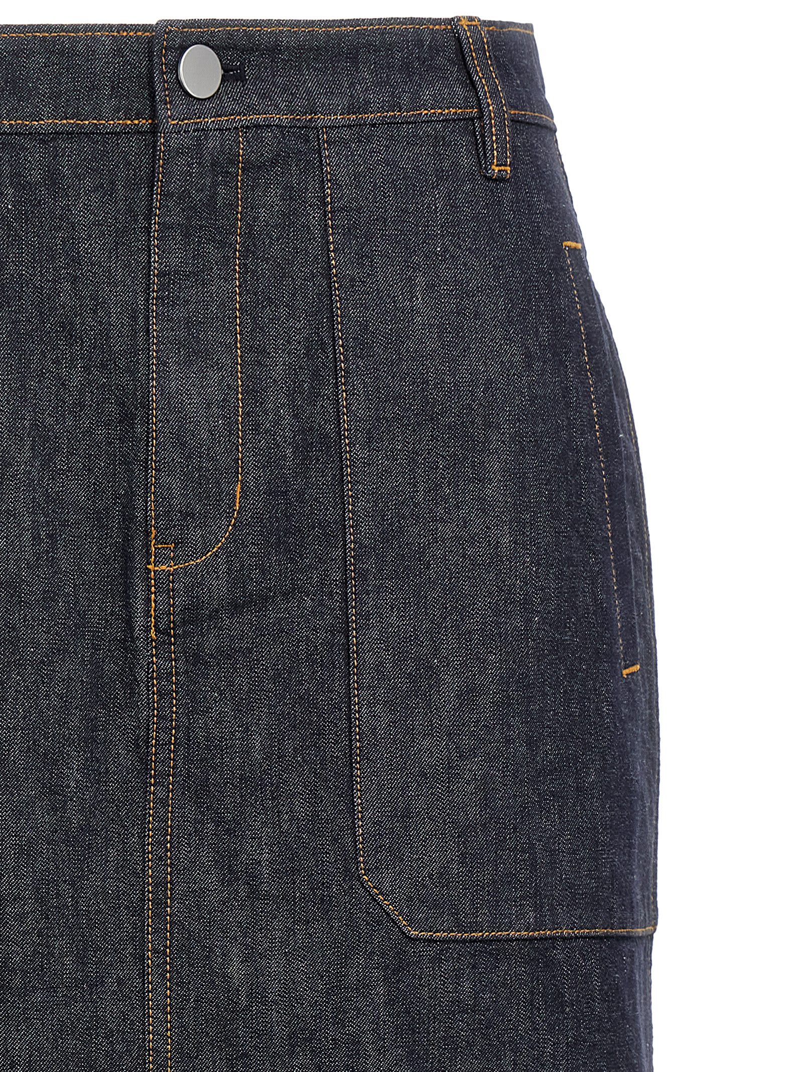 Theory Blue Denim Skirt In Blue