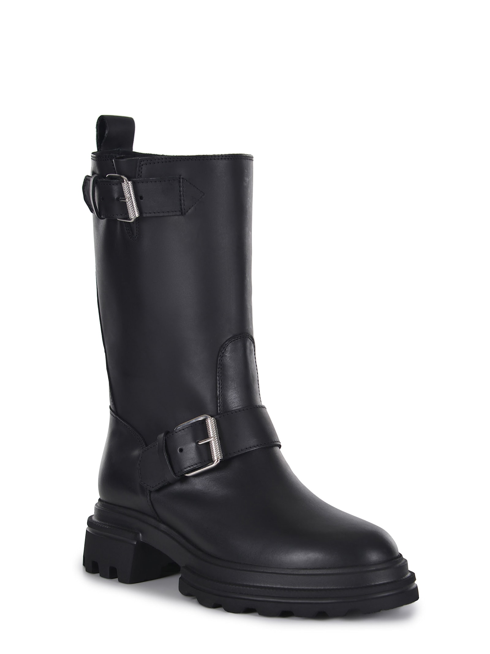 Shop Hogan Biker Boots  10-storey Made Of Smooth Leather In Black