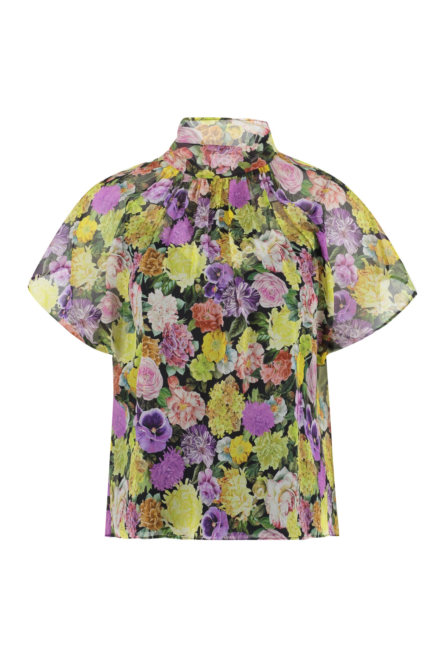 Shop Max Mara Cesena Printed Silk Blouse In Multicolor