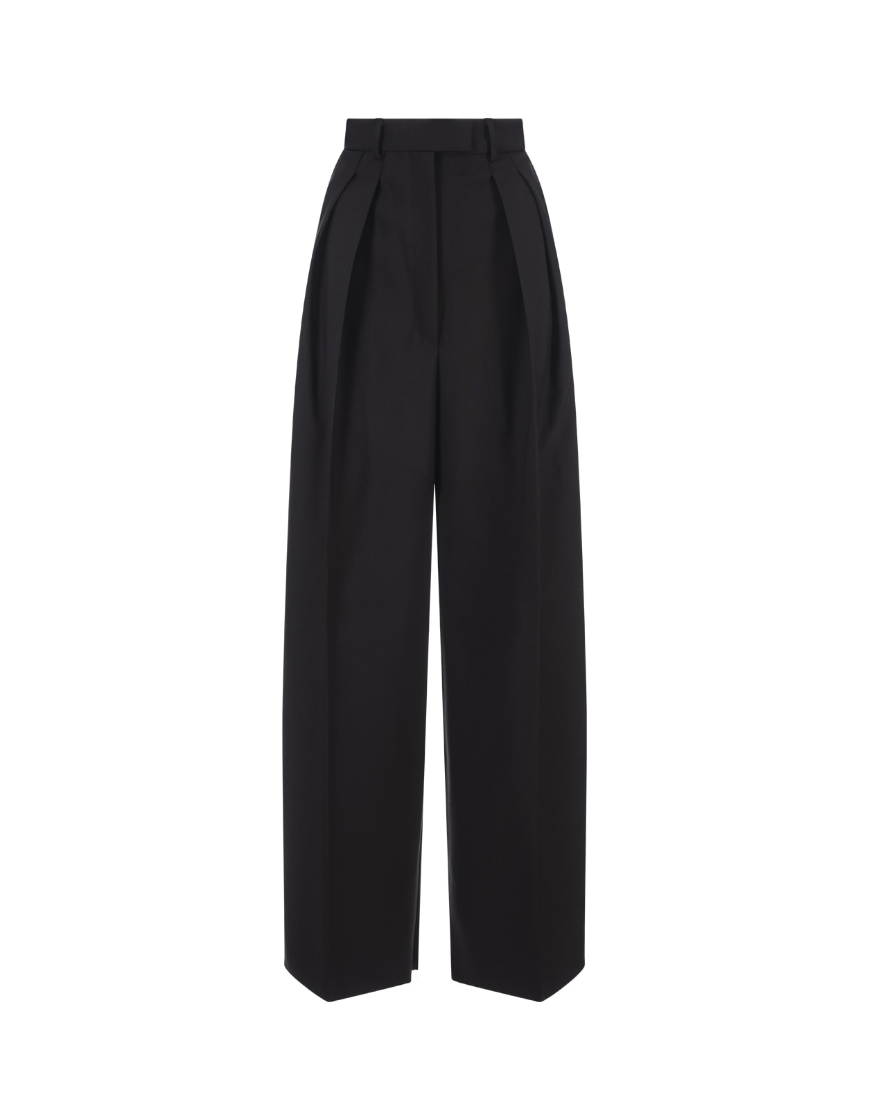 Shop Sportmax Black Gessati Trousers