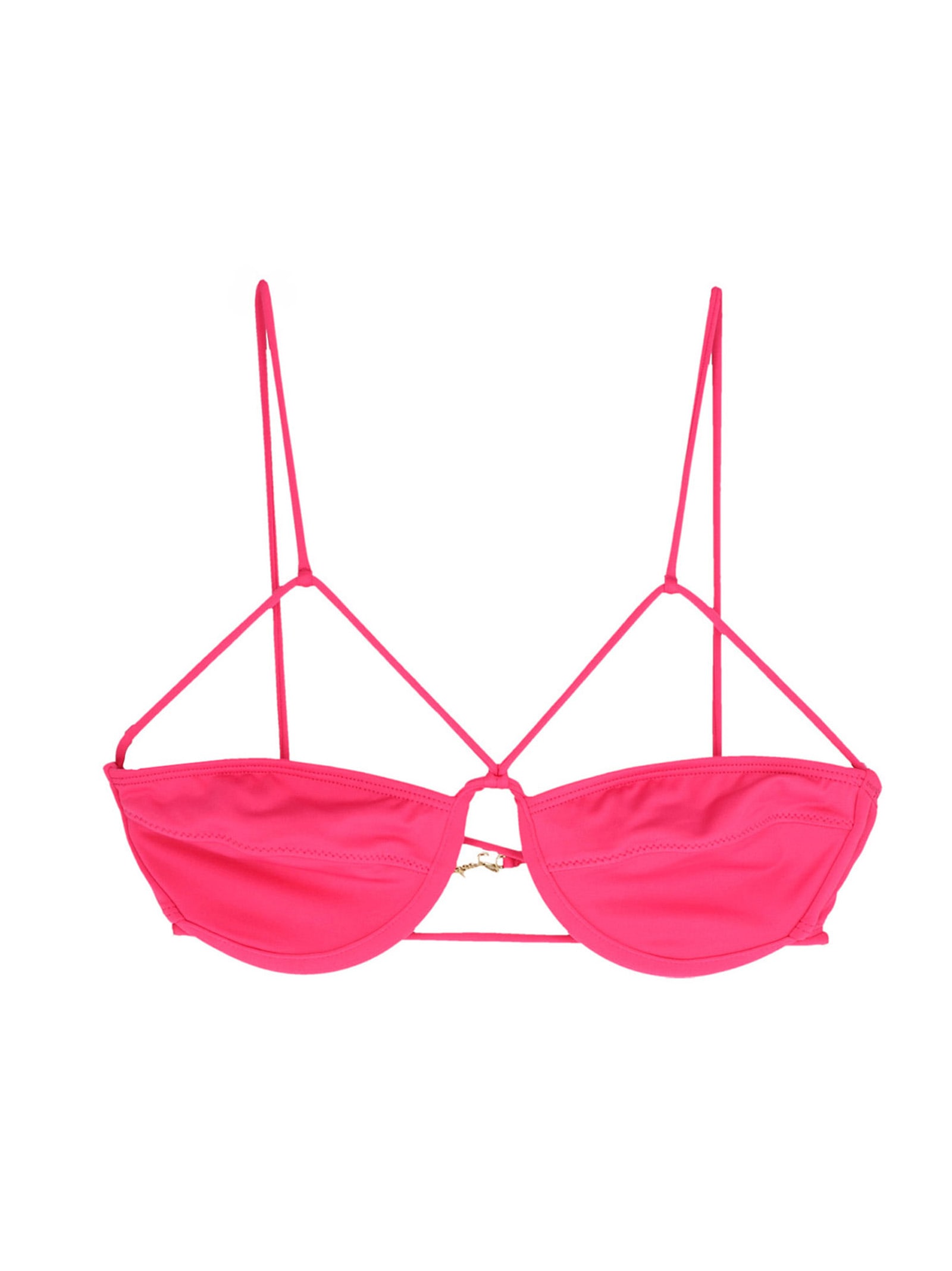 Jacquemus Le Haut De Maillot Signature Bikini Top In Fuchsia