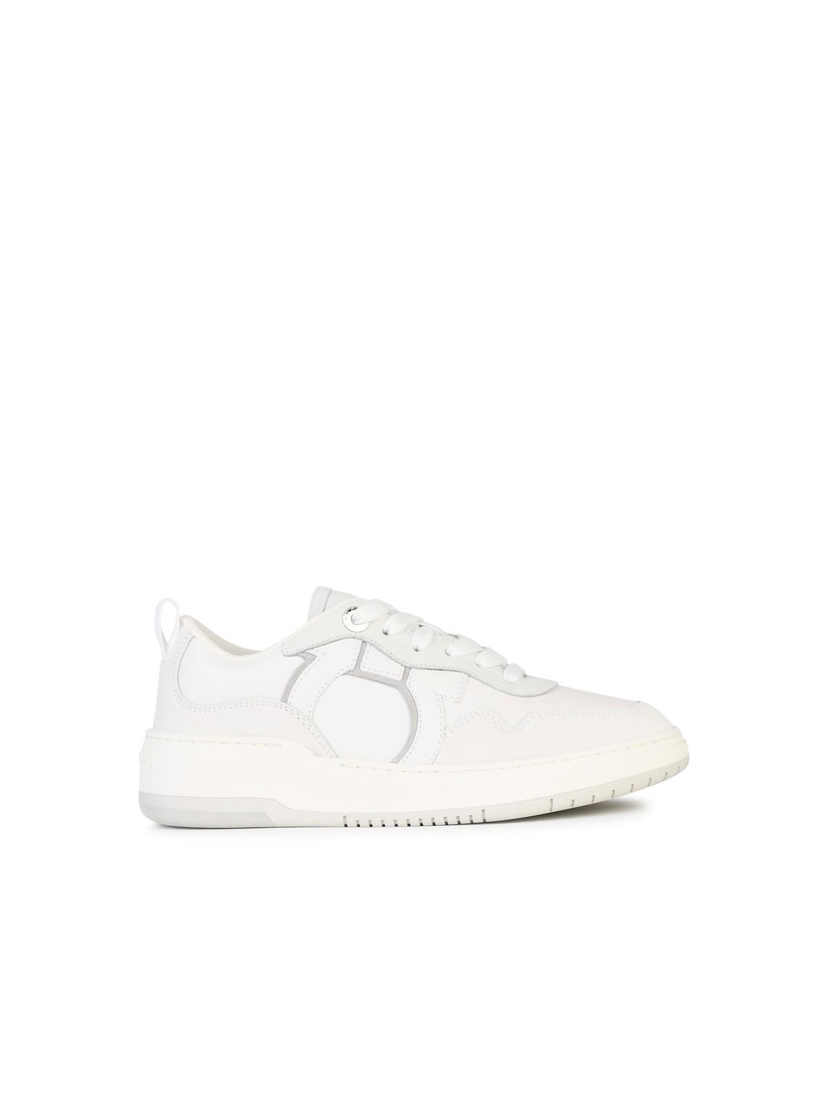 dania White Leather Sneakers