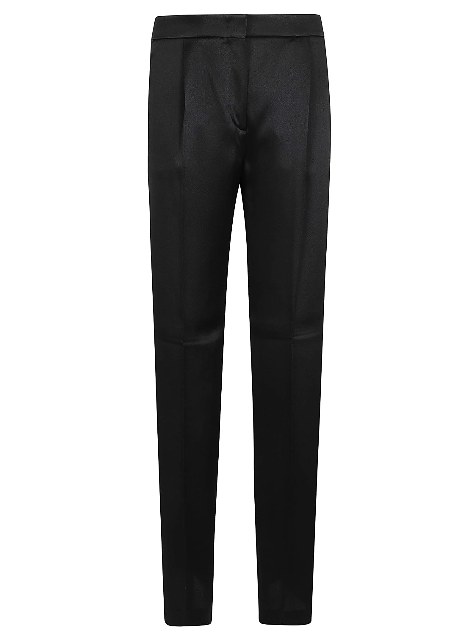 Shop Alberta Ferretti Satin Pants In Nero