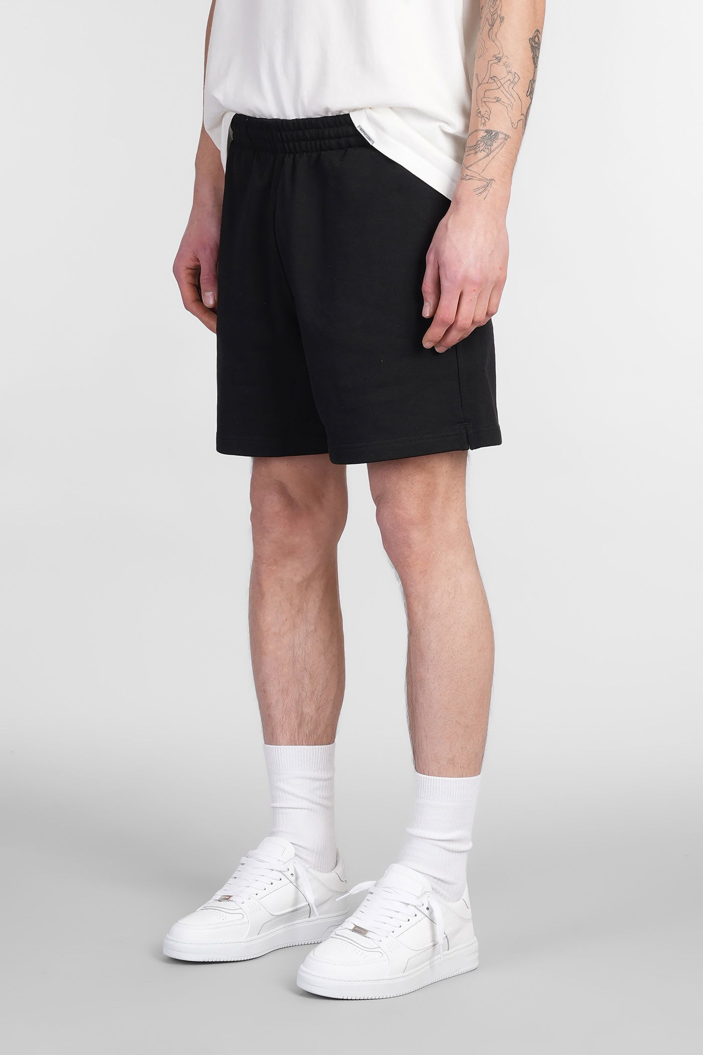 Represent Mens Black Initial Logo-print Cotton Sweat Shorts In Black
