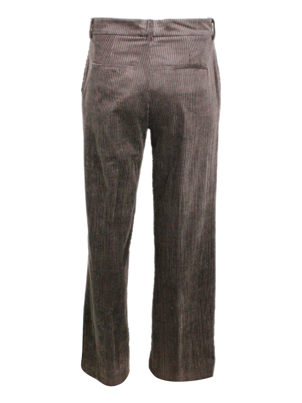 Antonelli Brown Trousers With Belt Loops In Velvet Woman In Brown