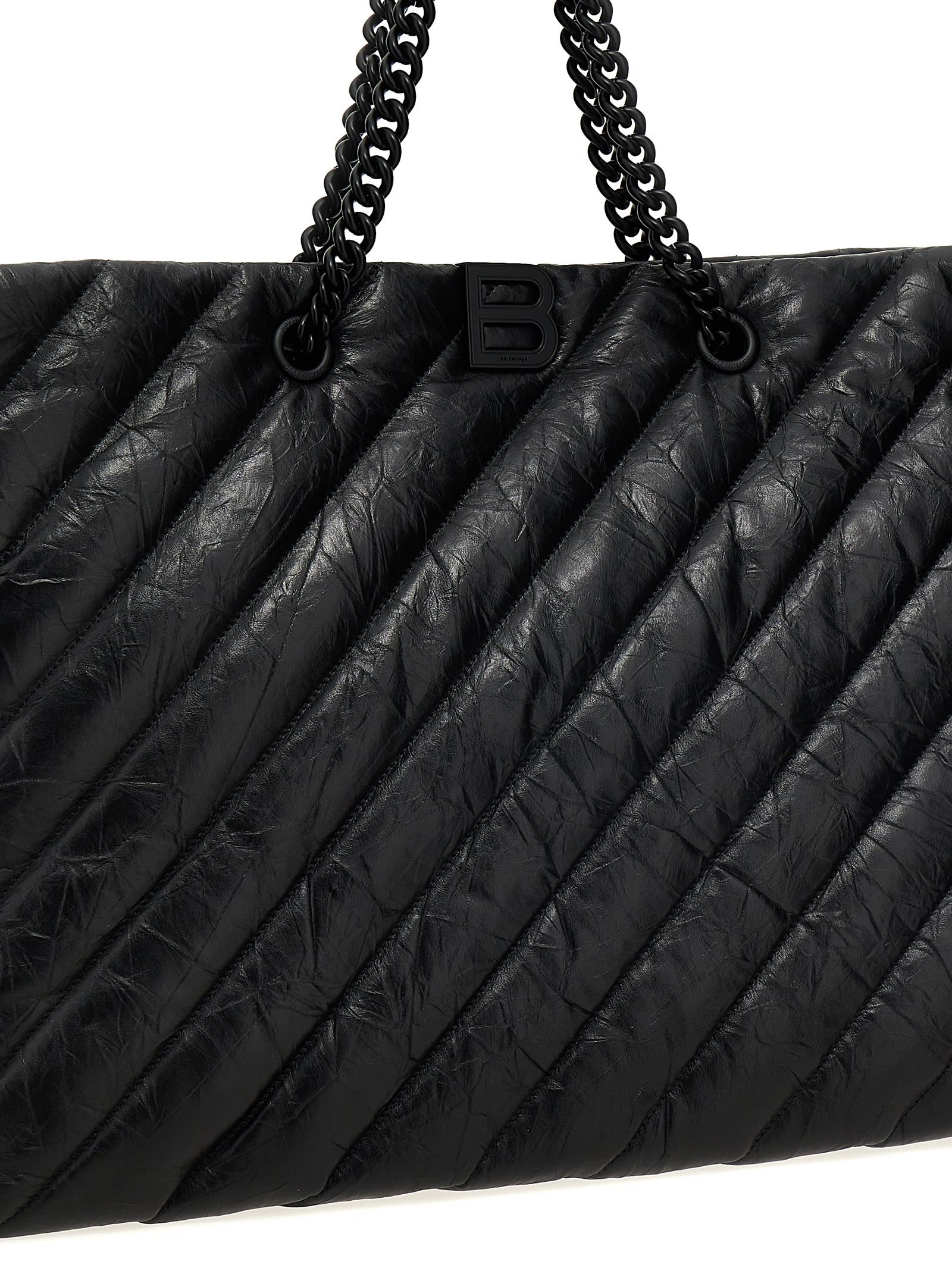 Shop Balenciaga Carry All Crush Large Shopping Bag In Black