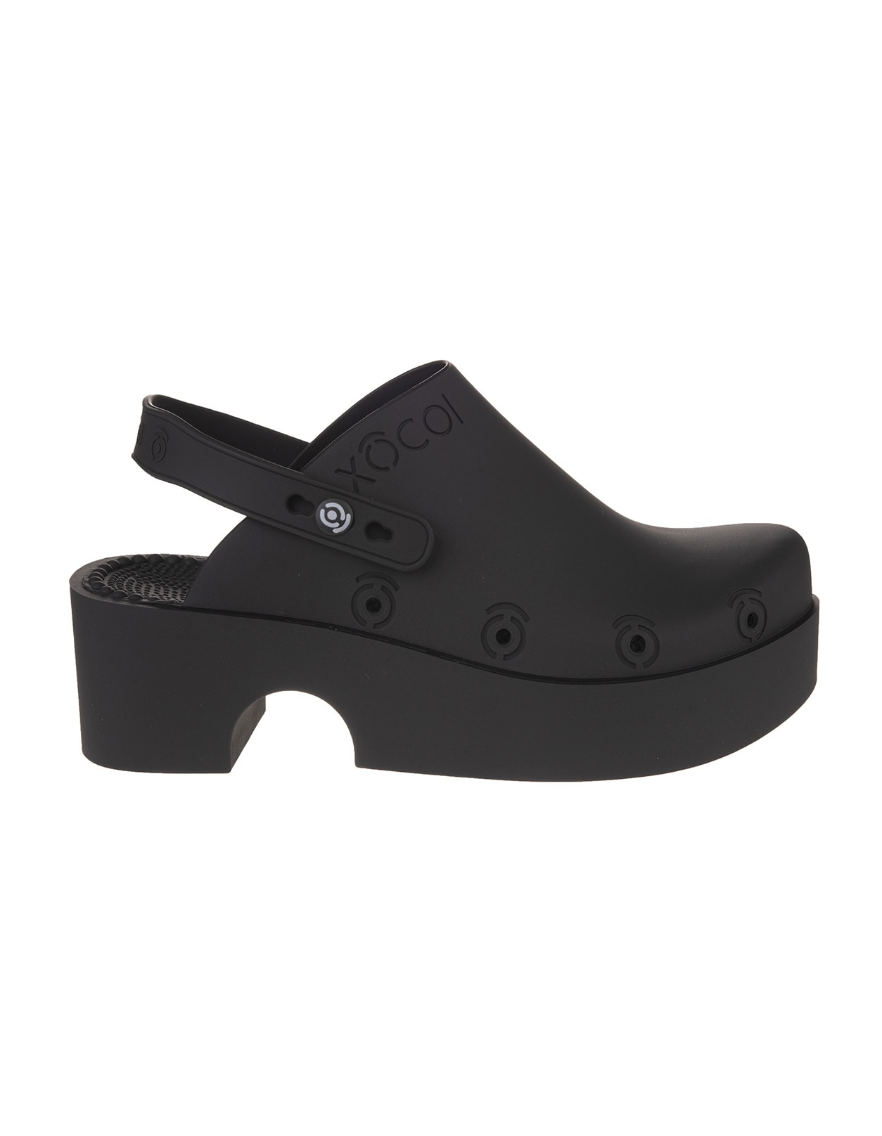 Xocoi Woman Slides In Black Recycled Rubber With Logo