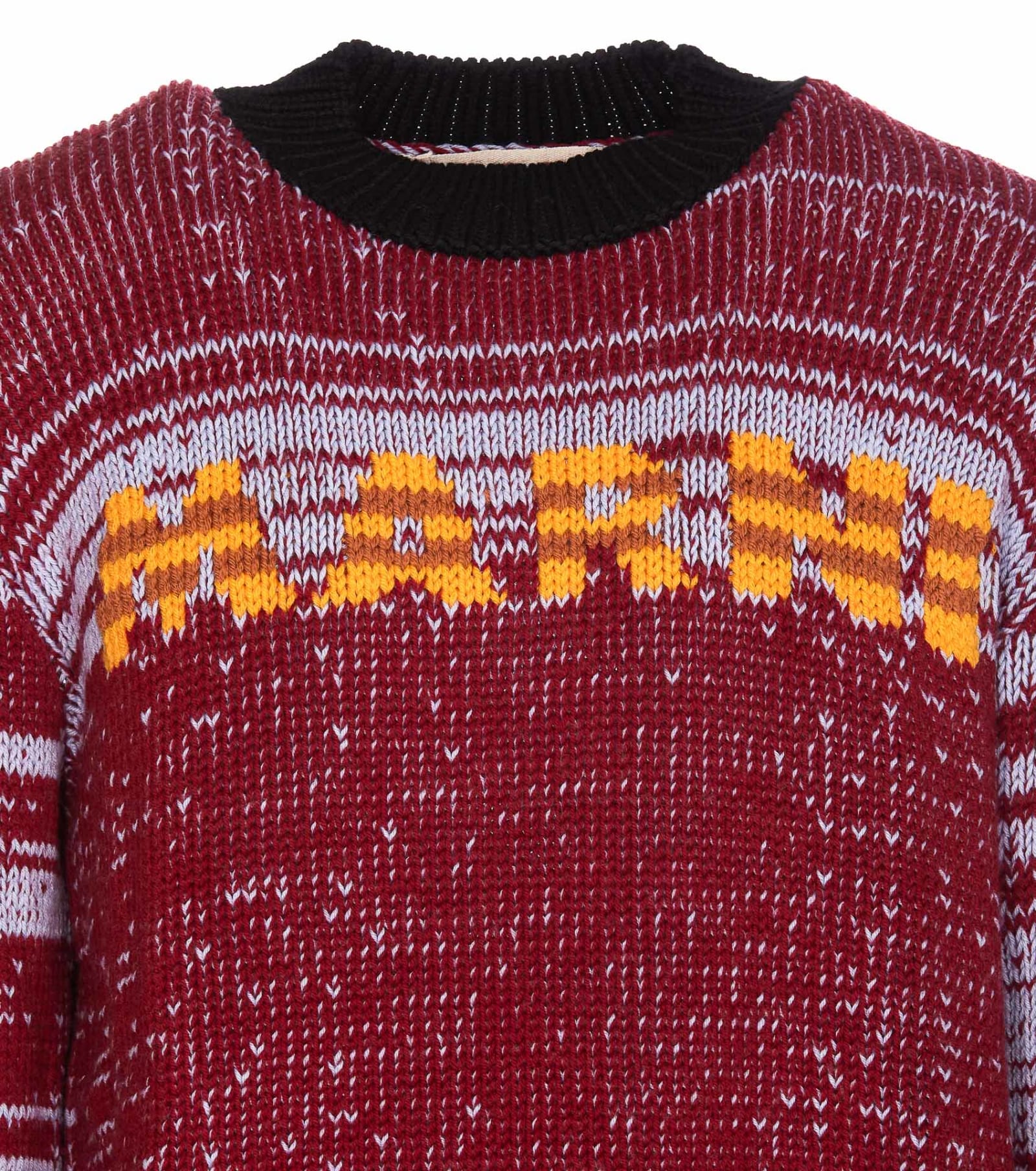 Shop Marni Logo Sweater In Navy