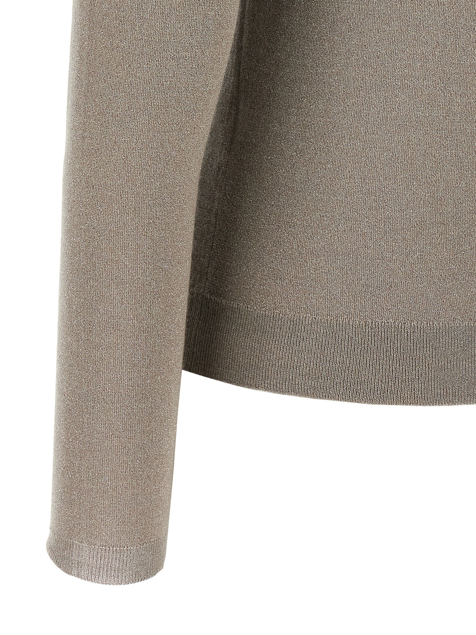 Brunello Cucinelli Sparkling Cashmere And Silk Lightweight Turtleneck Sweater In Neutral