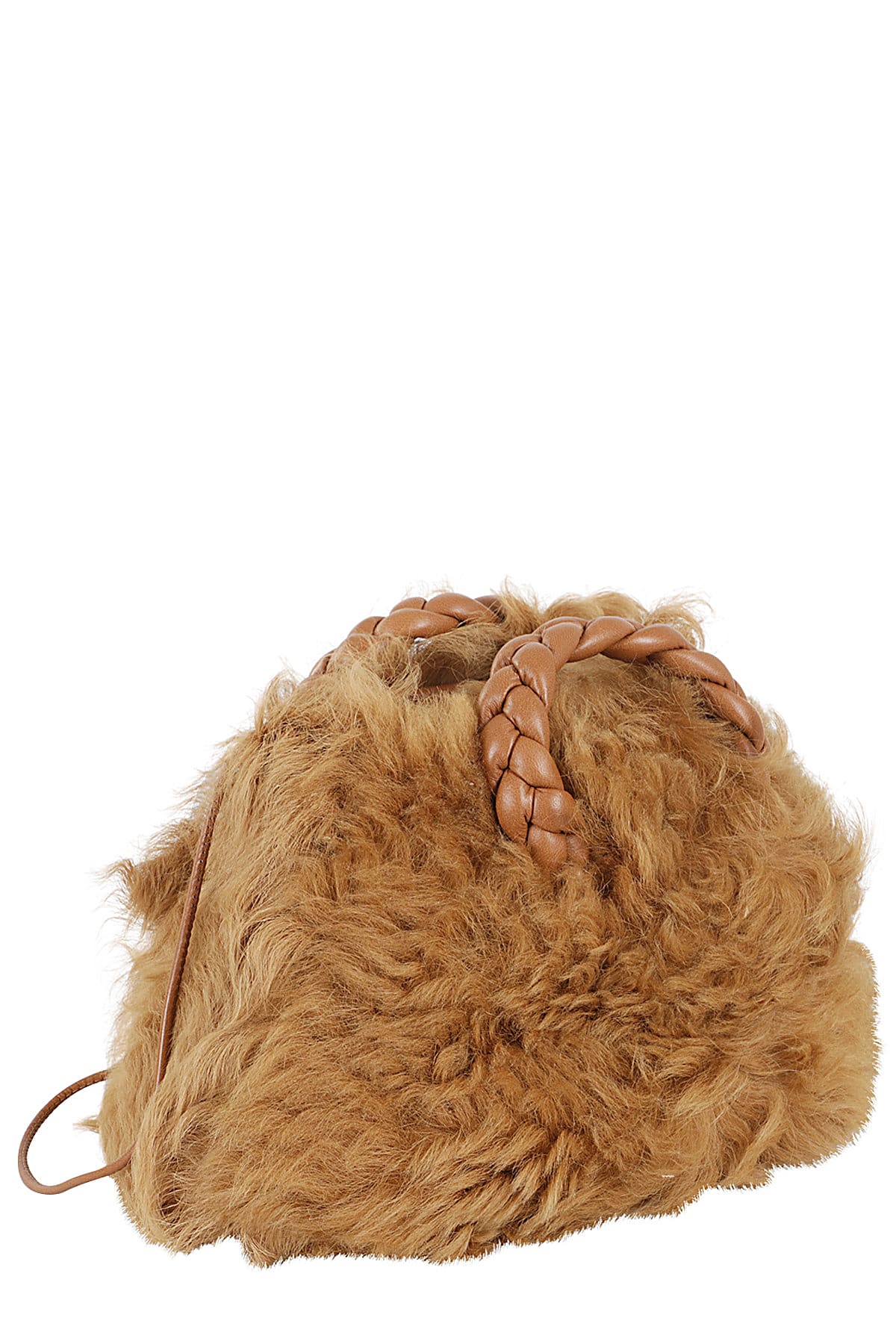 Shop Hereu Bombon Long Hair Shearling In Light Tan