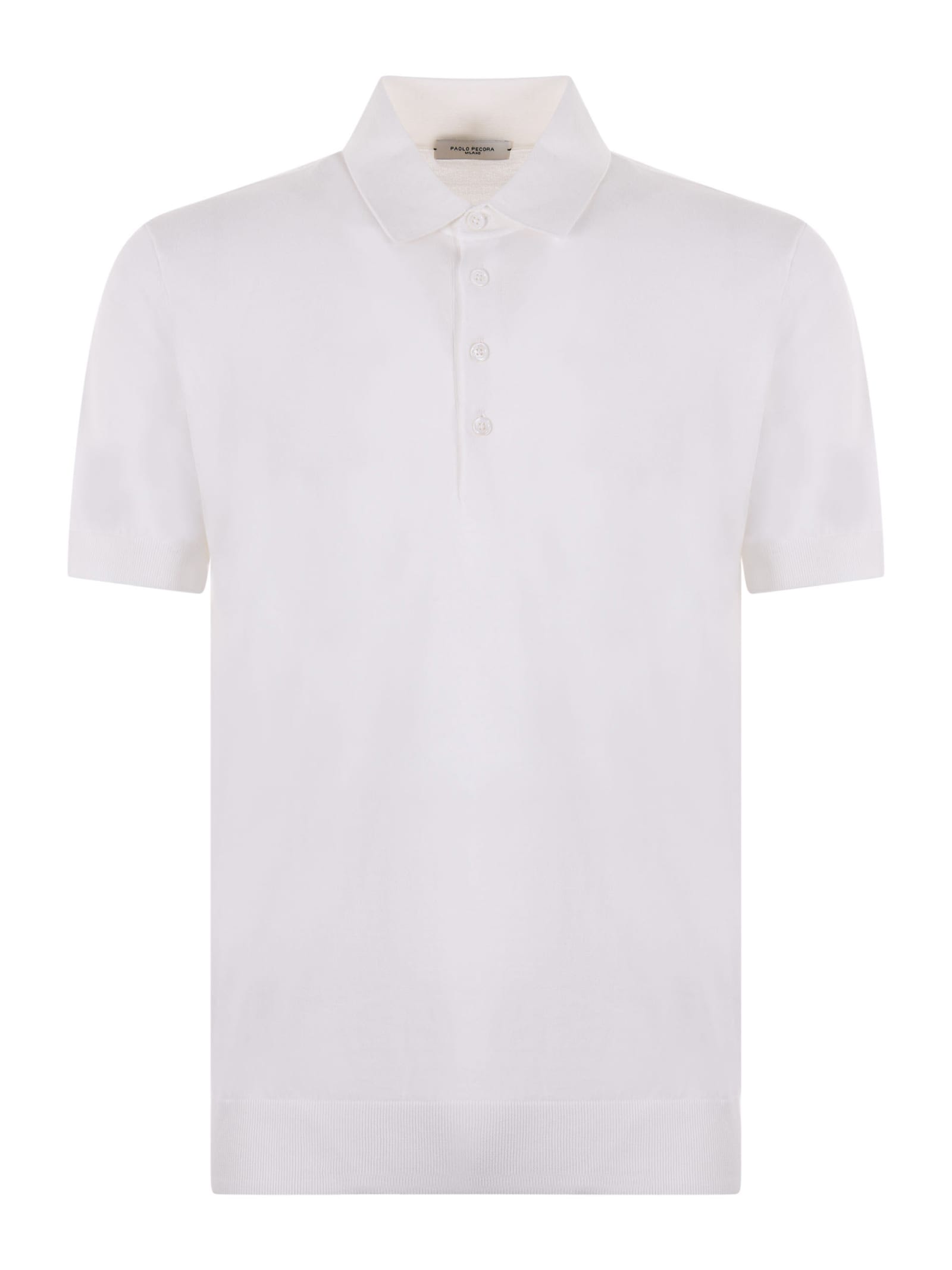 Shop Paolo Pecora Polo Shirt In Bianco