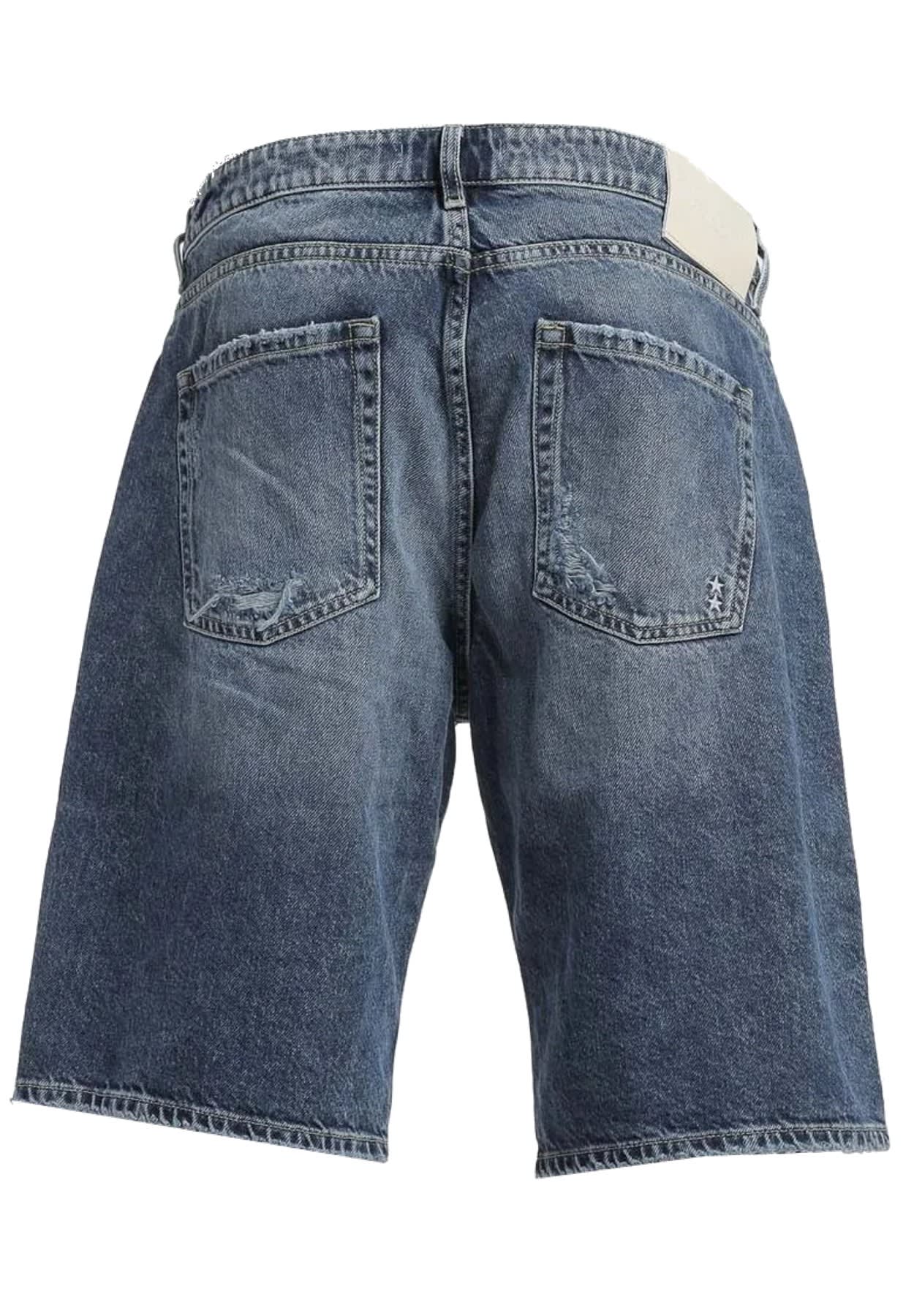 Icon Denim Denim Shorts With Belt Loops In Blu Denim