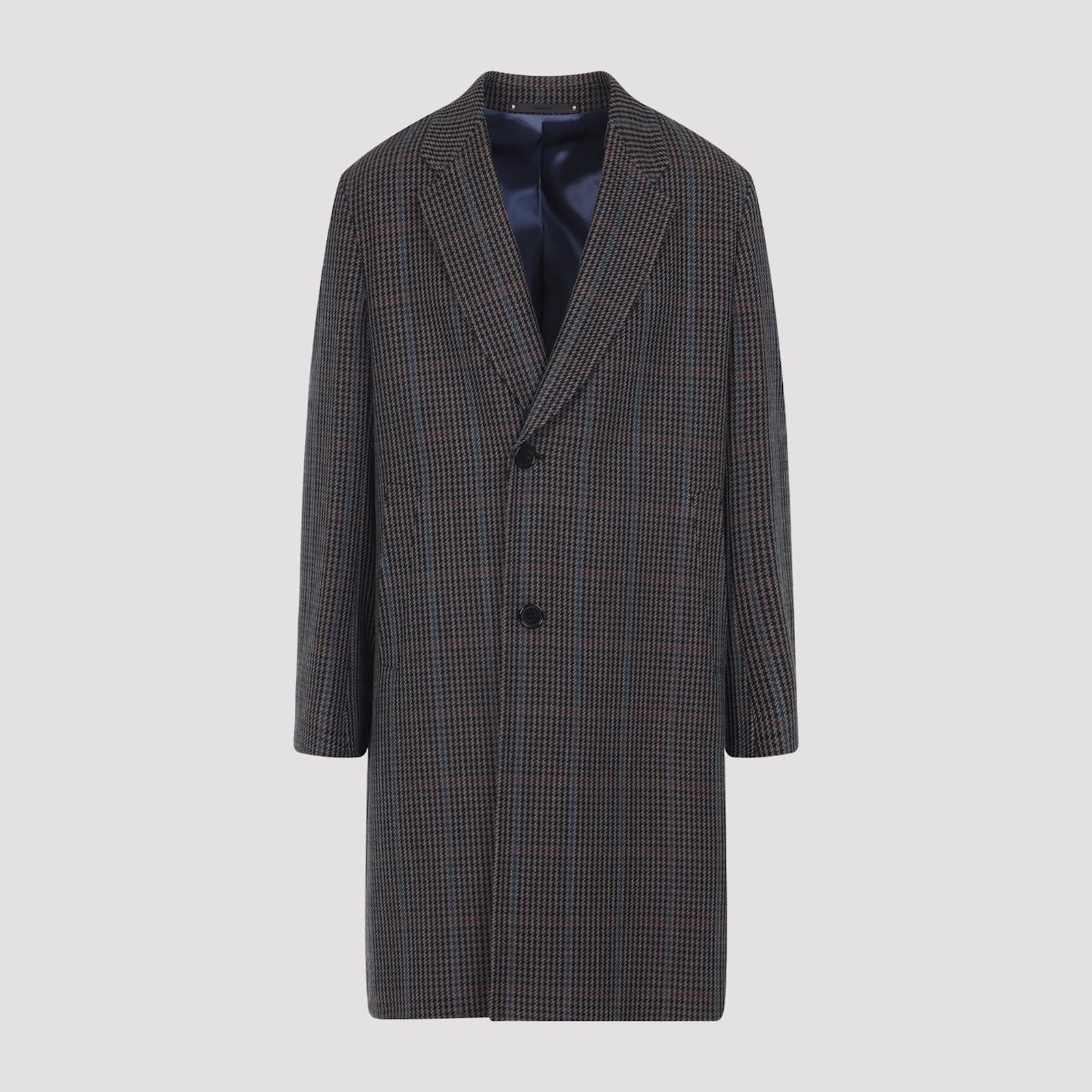 Paul Smith Men's Overcoat With Notch Lapel And Back Belt Detail In Gray