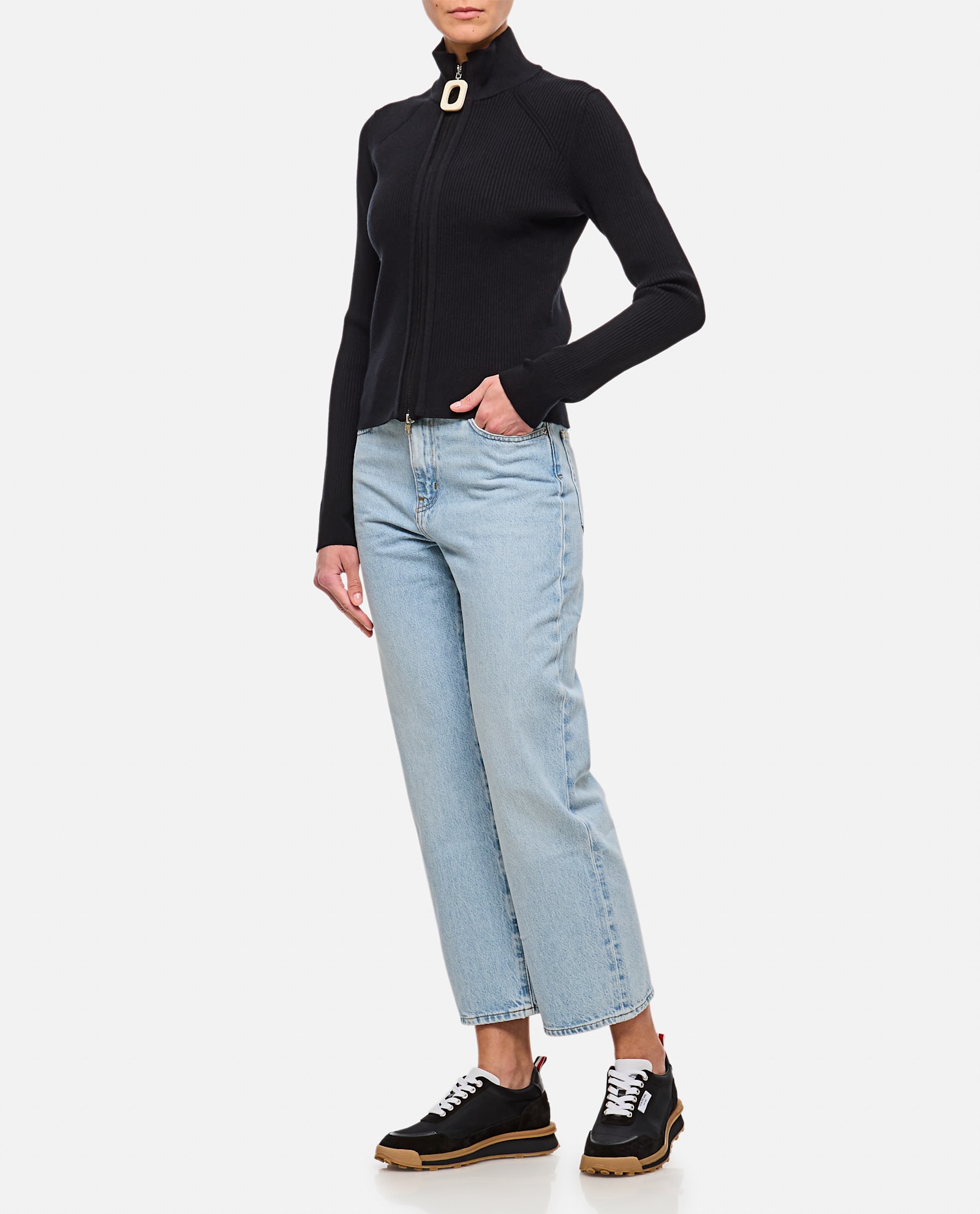 Frame Jane High-waist Cropped Jeans In Clear Blue