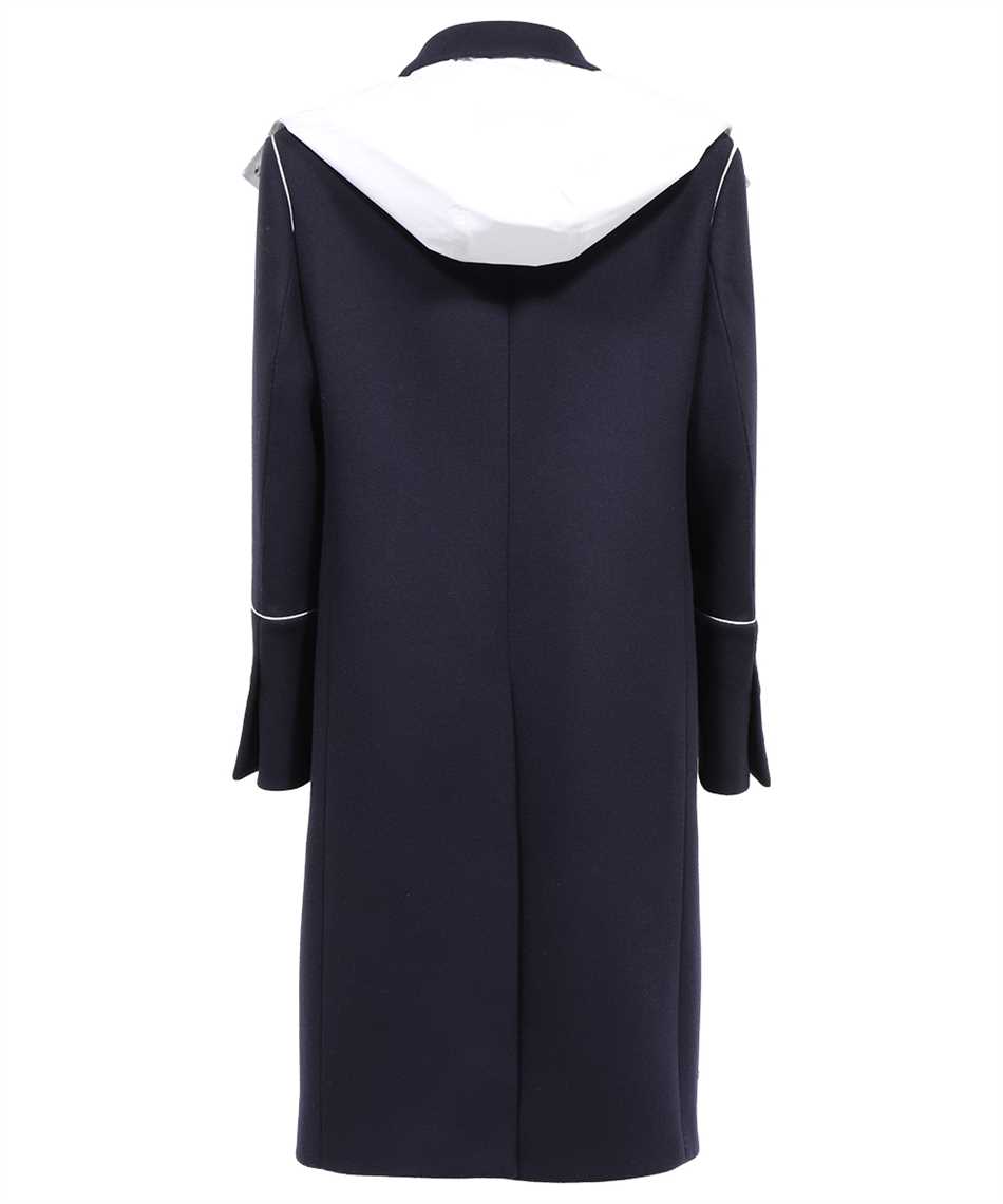 Shop Ferragamo Wool Long Coat In Blue