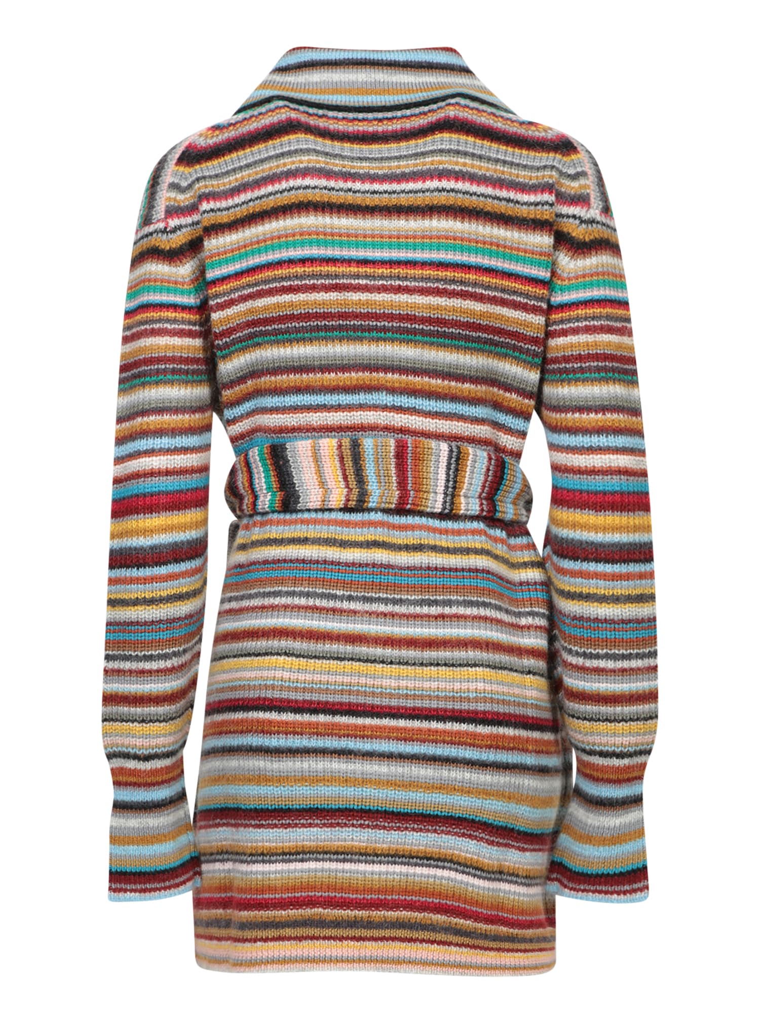 Shop Paul Smith Over Robe Cardigan Stripes Multicolor