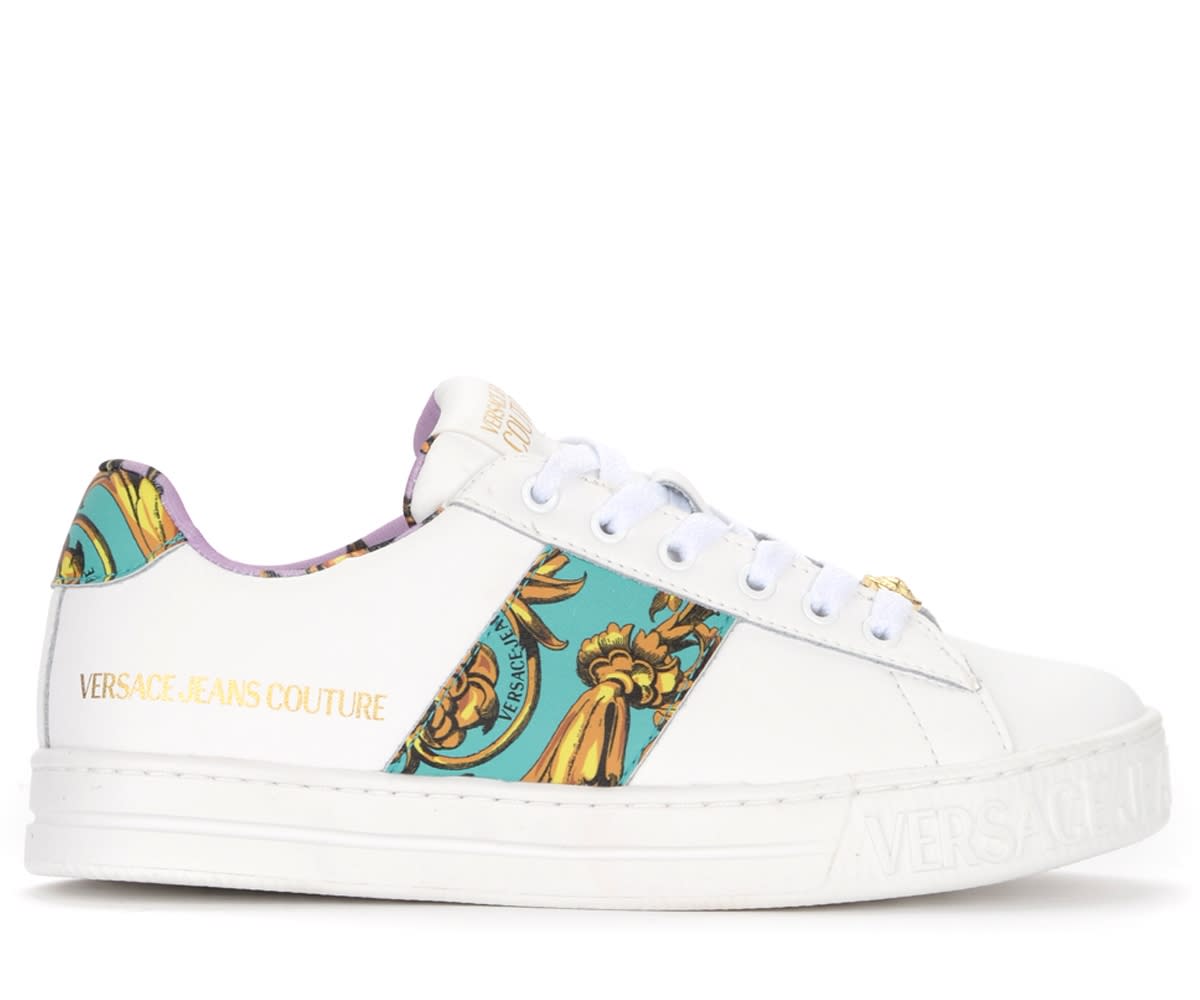 Versace Jeans Couture Court 88 White And Light Blue Sneaker