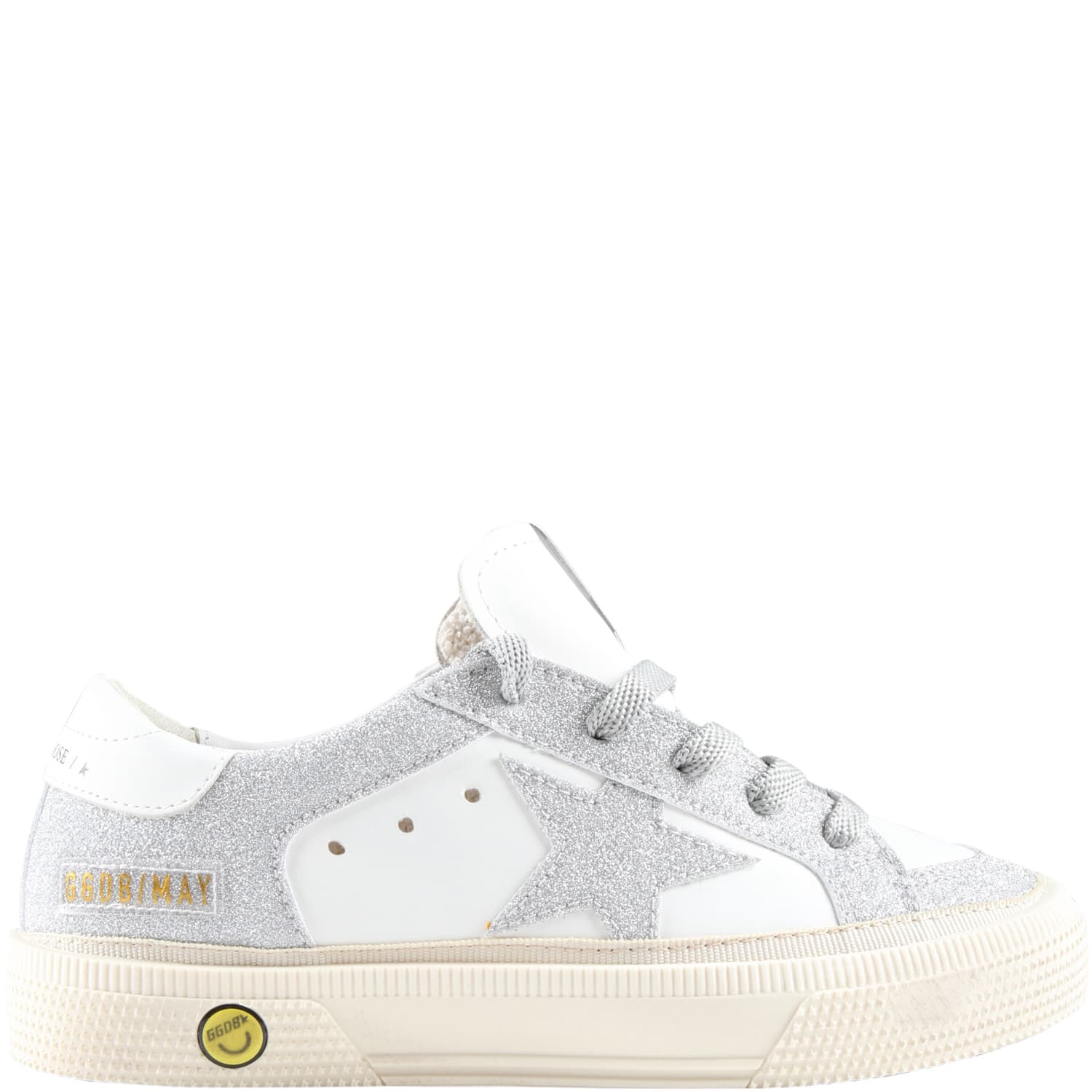 Golden Goose White Sneakers For Girl With Silver Star