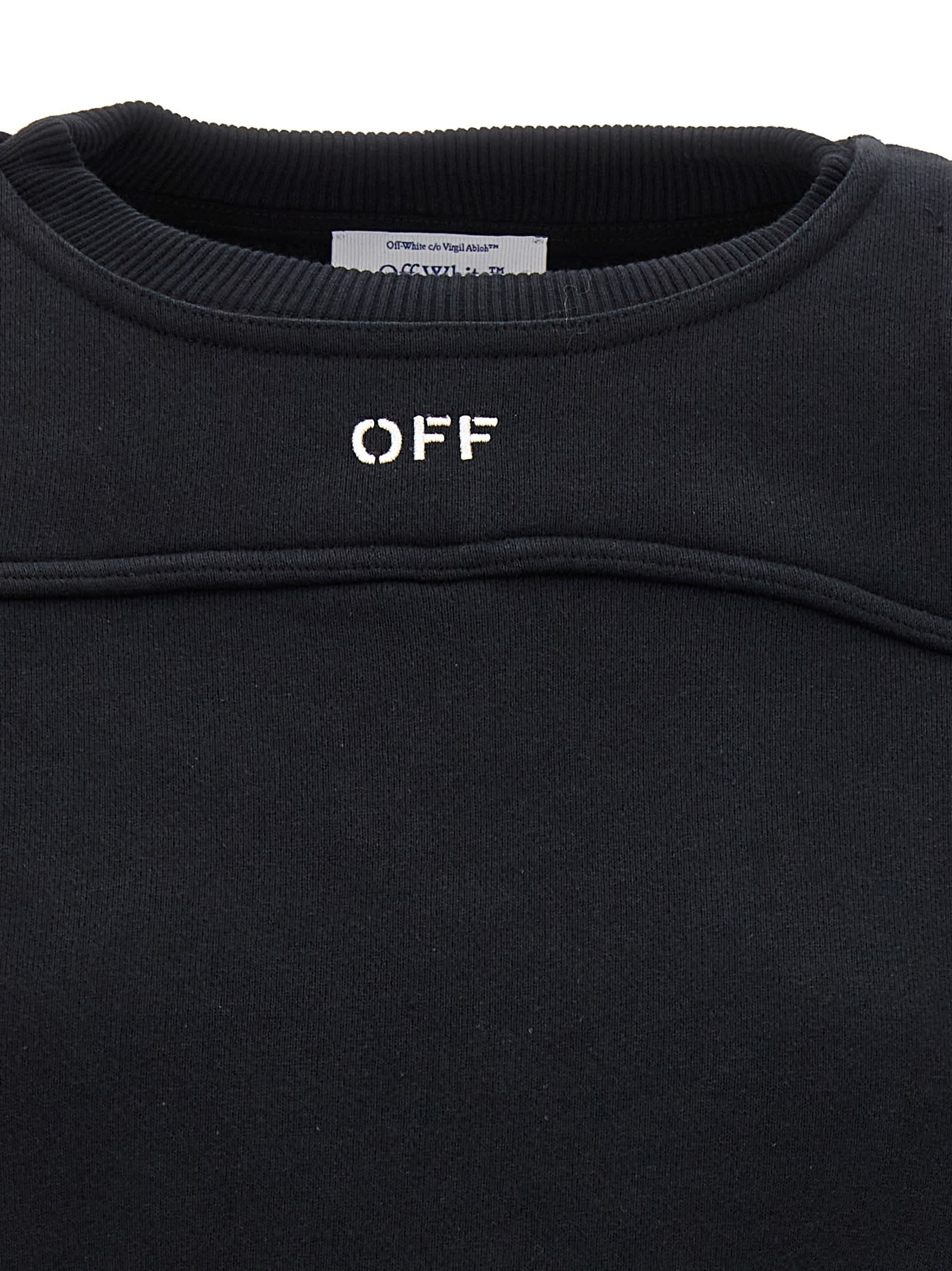 Shop Off-white Logo Embroidery Sweatshirt In Nero