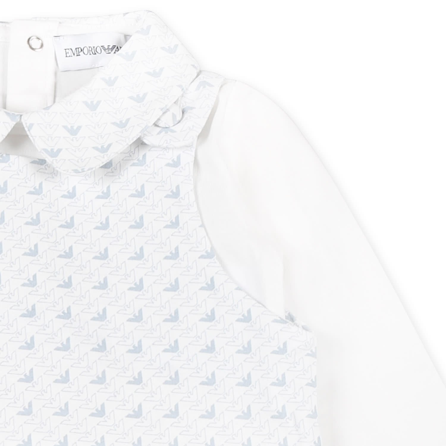 Shop Emporio Armani White Babygrow For Baby Boy With Eagle