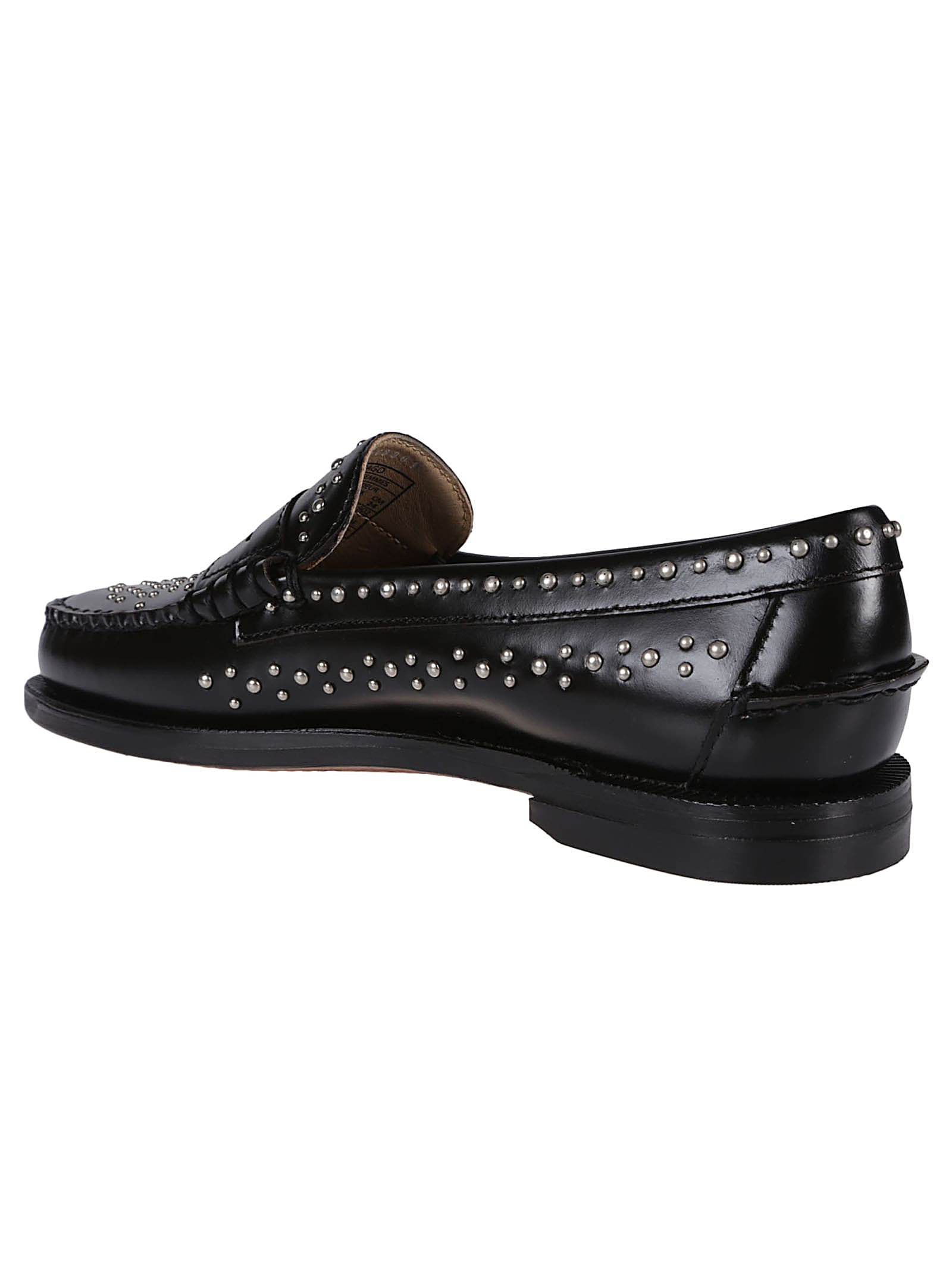 Shop Sebago Dan Studs Loafers In Black