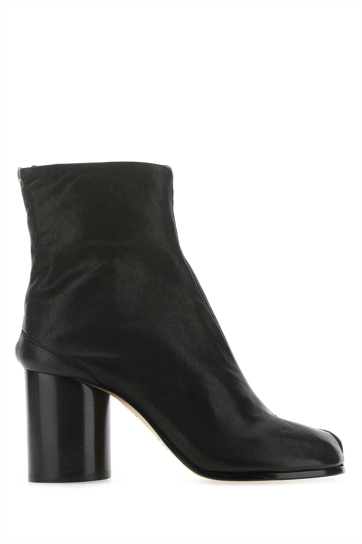 Shop Maison Margiela Black Leather Tabi Ankle Boots In T8013