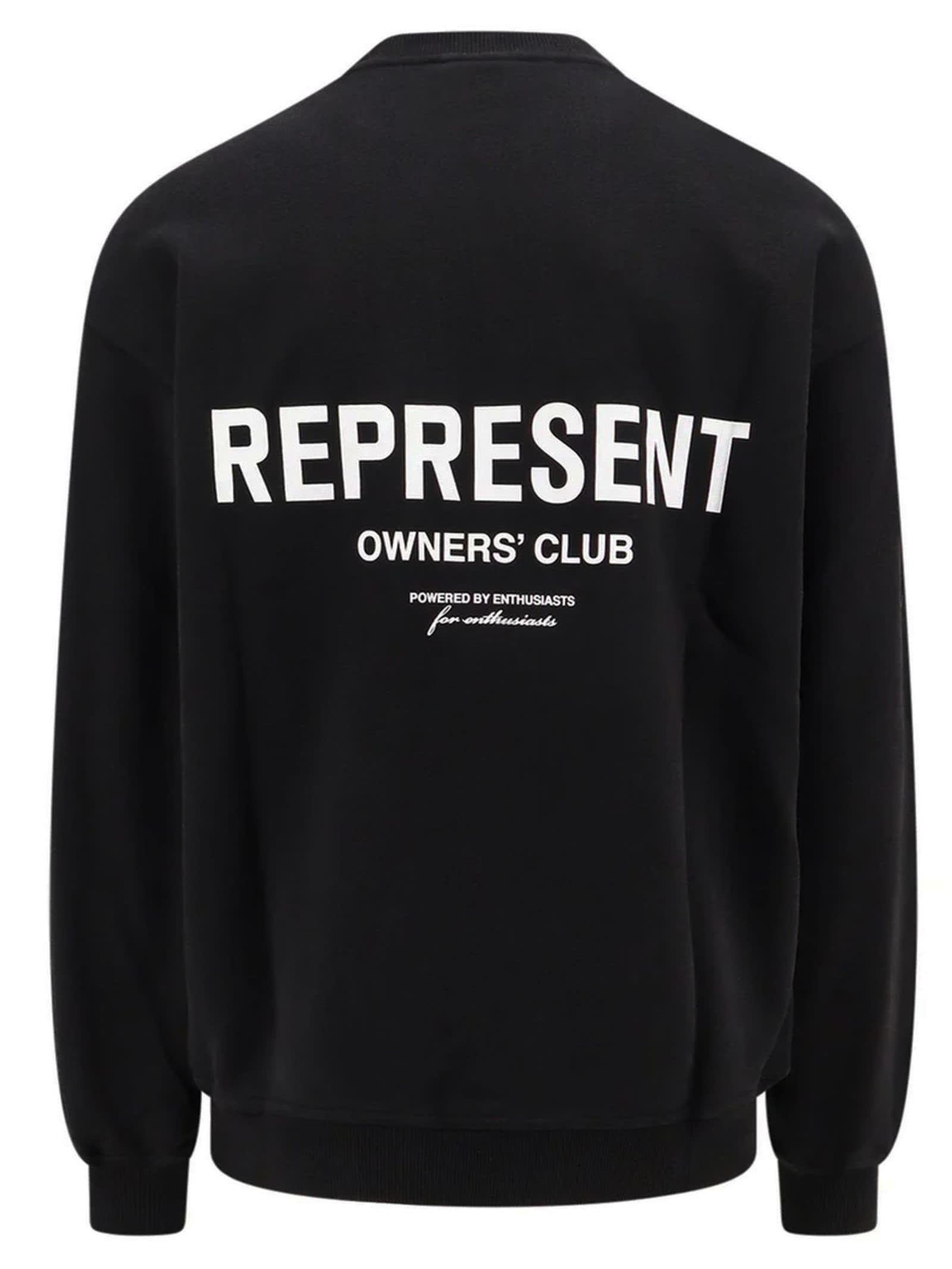 Shop Represent Black Cotton Sweatshirt In Nero