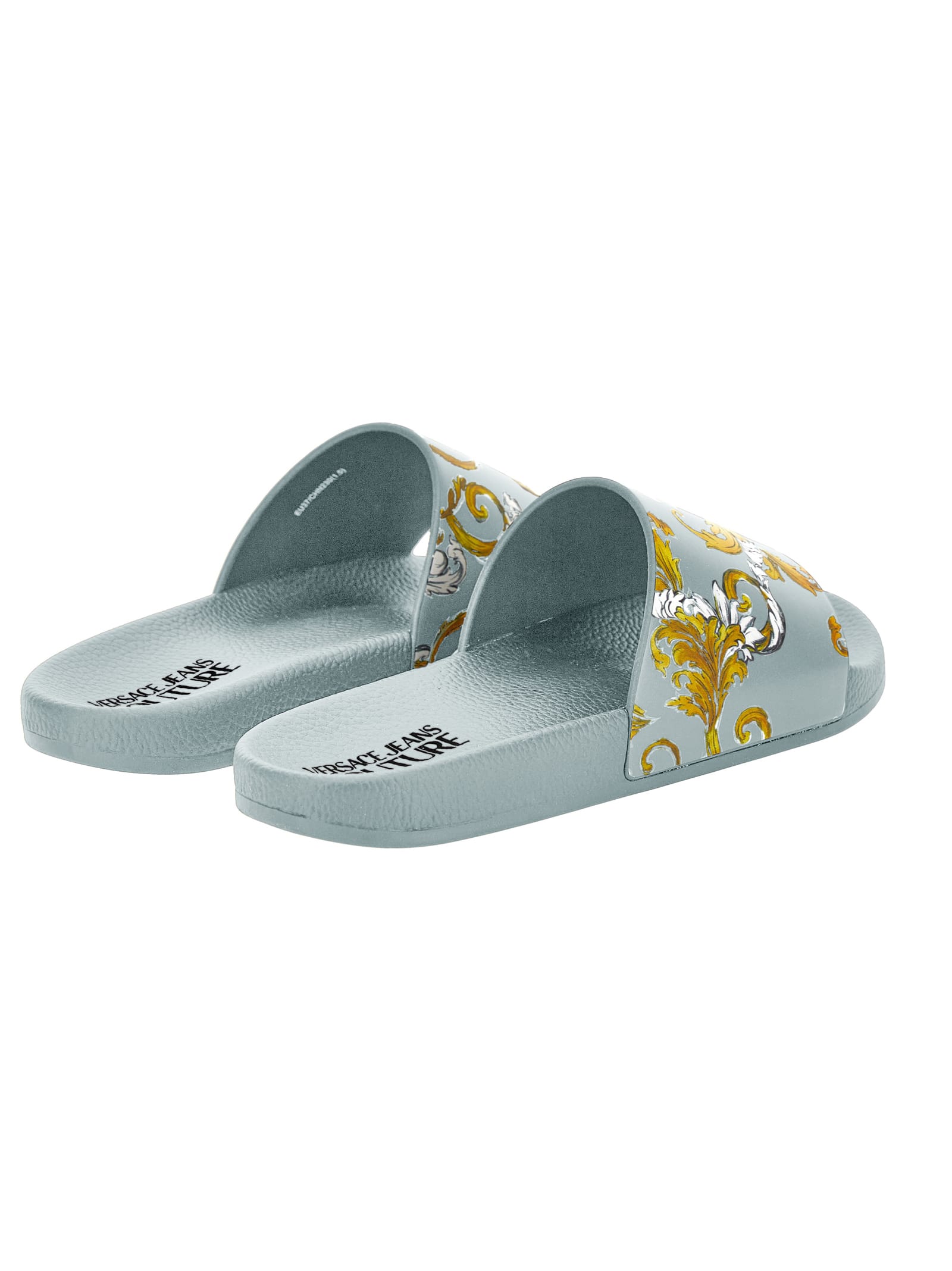 Versace Jeans Couture Barocco Pantoletten In White