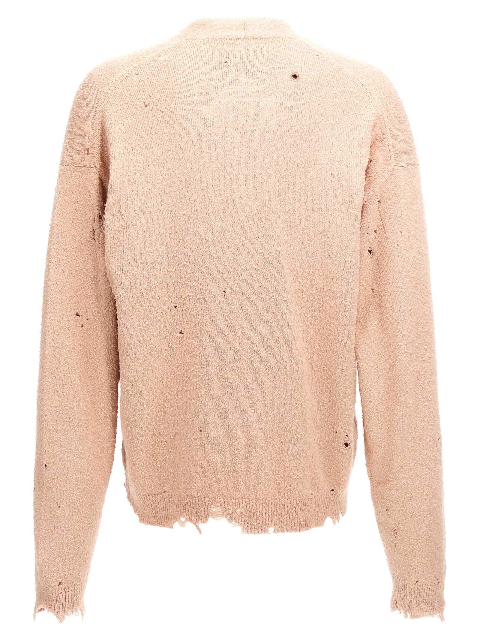 Shop Miharayasuhiro Distressed Cardigan In Pink