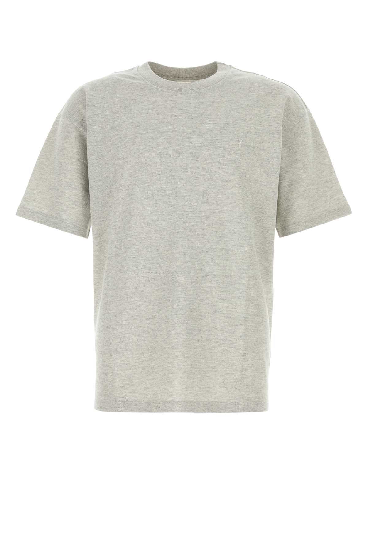 Saint Laurent Grey Piquet T-shirt In Multi