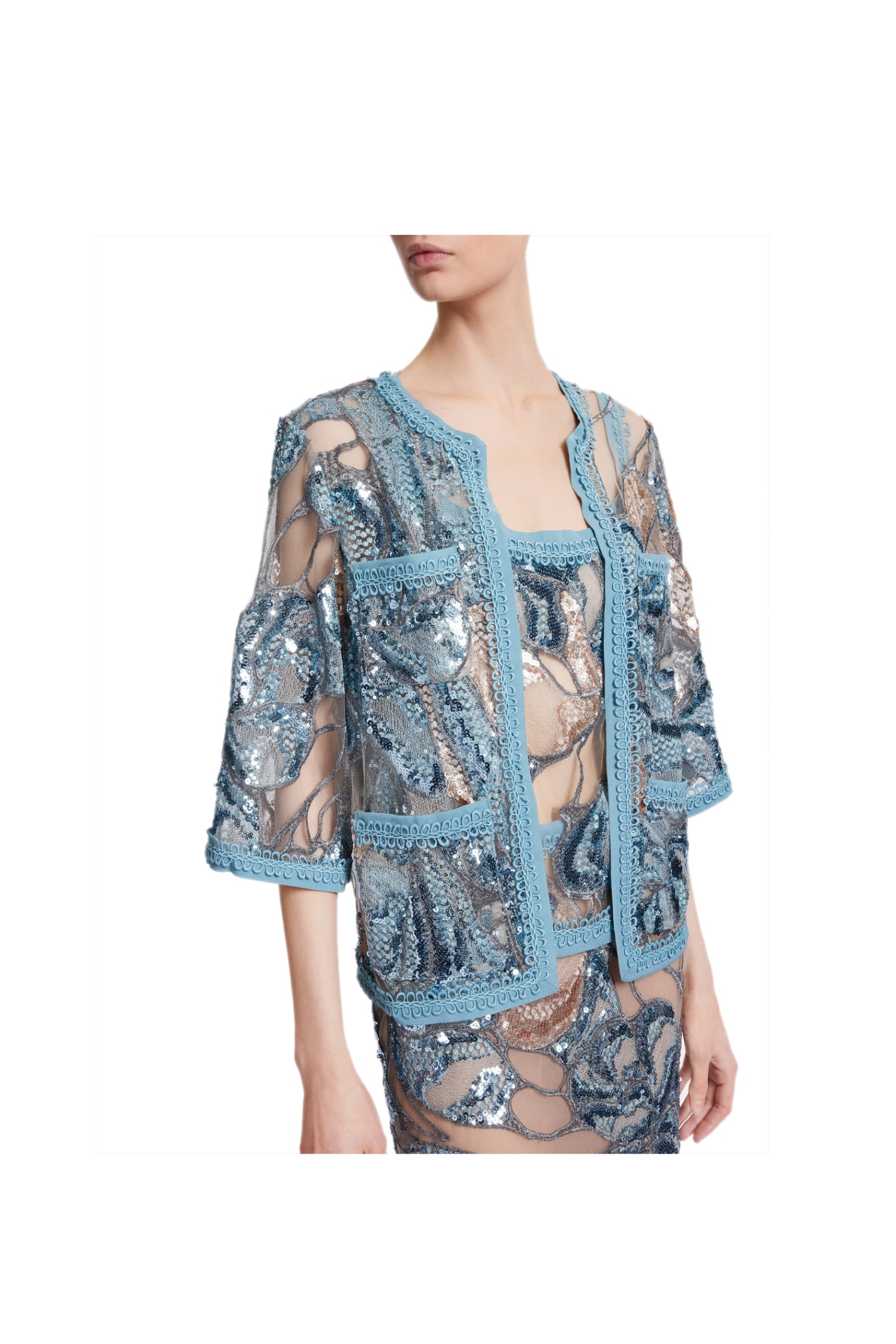 Shop Elie Saab Jacket In Blue