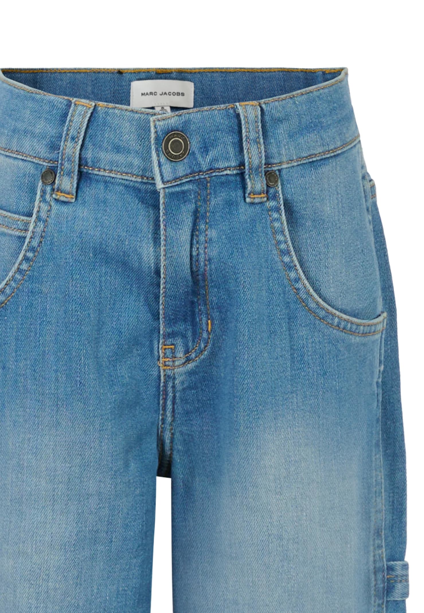 Marc Jacobs Denim Jeans For Kids With Logo In Blue