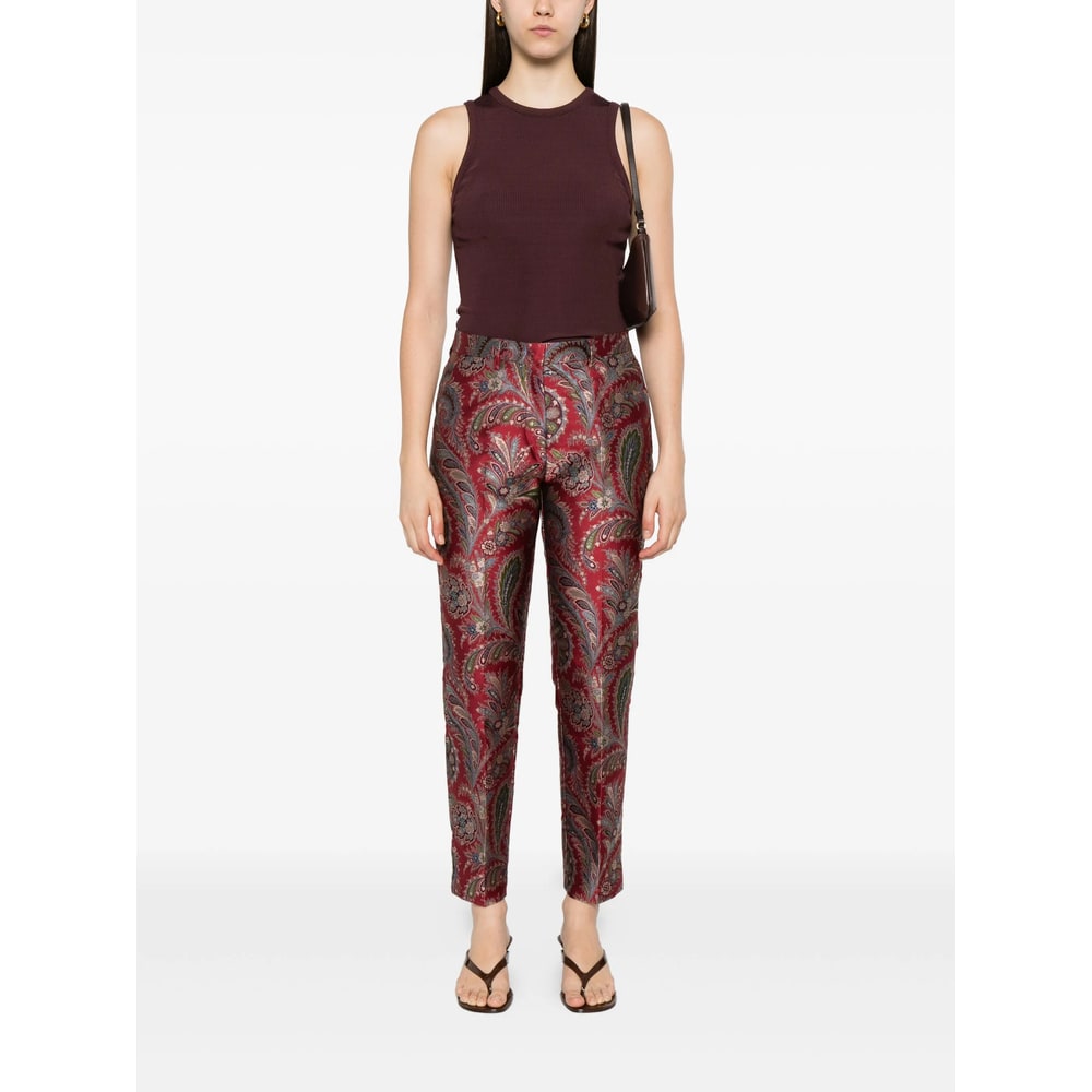 Etro Polyester Pants In Multi