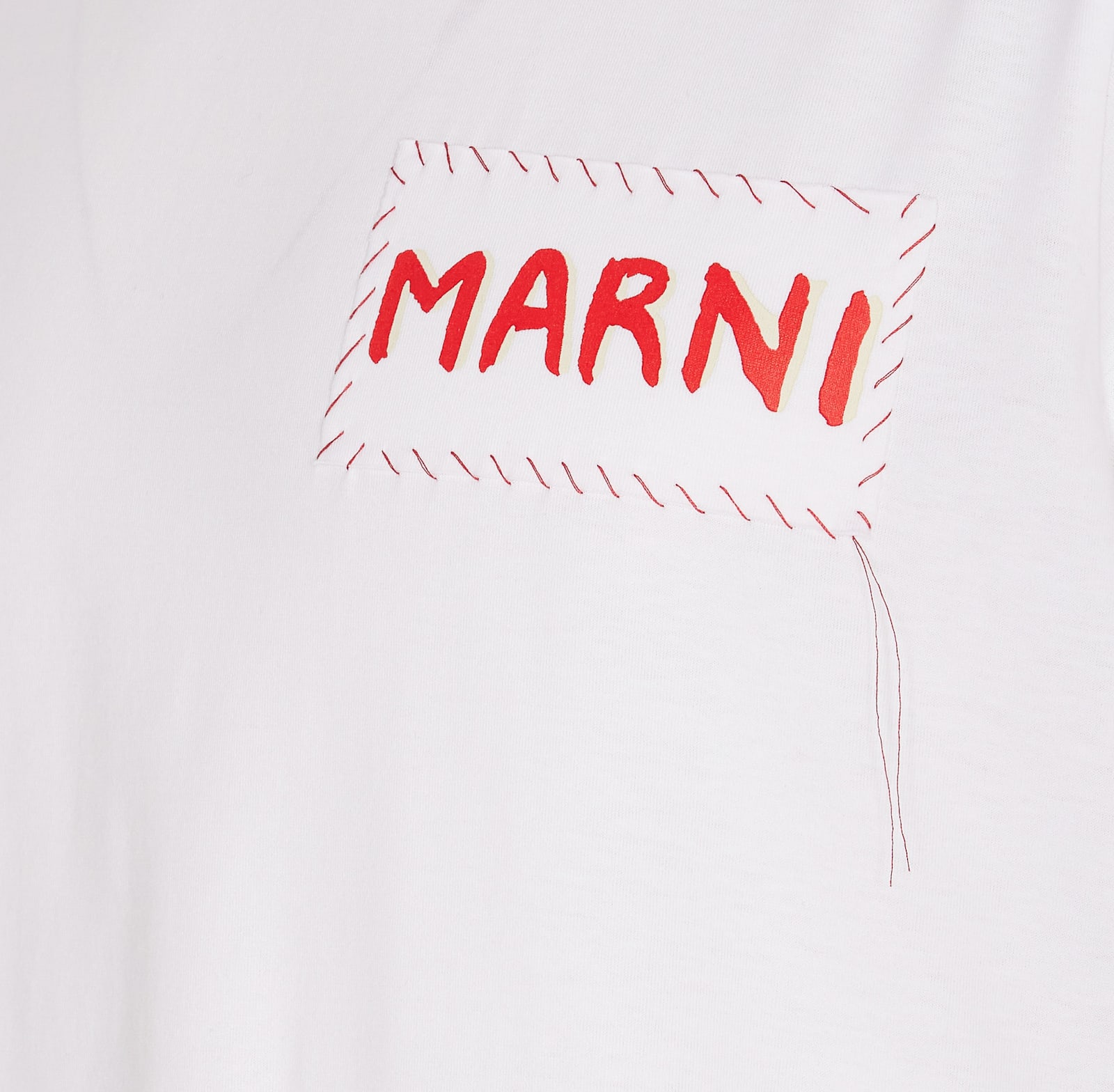 Shop Marni Patch T-shirt In White