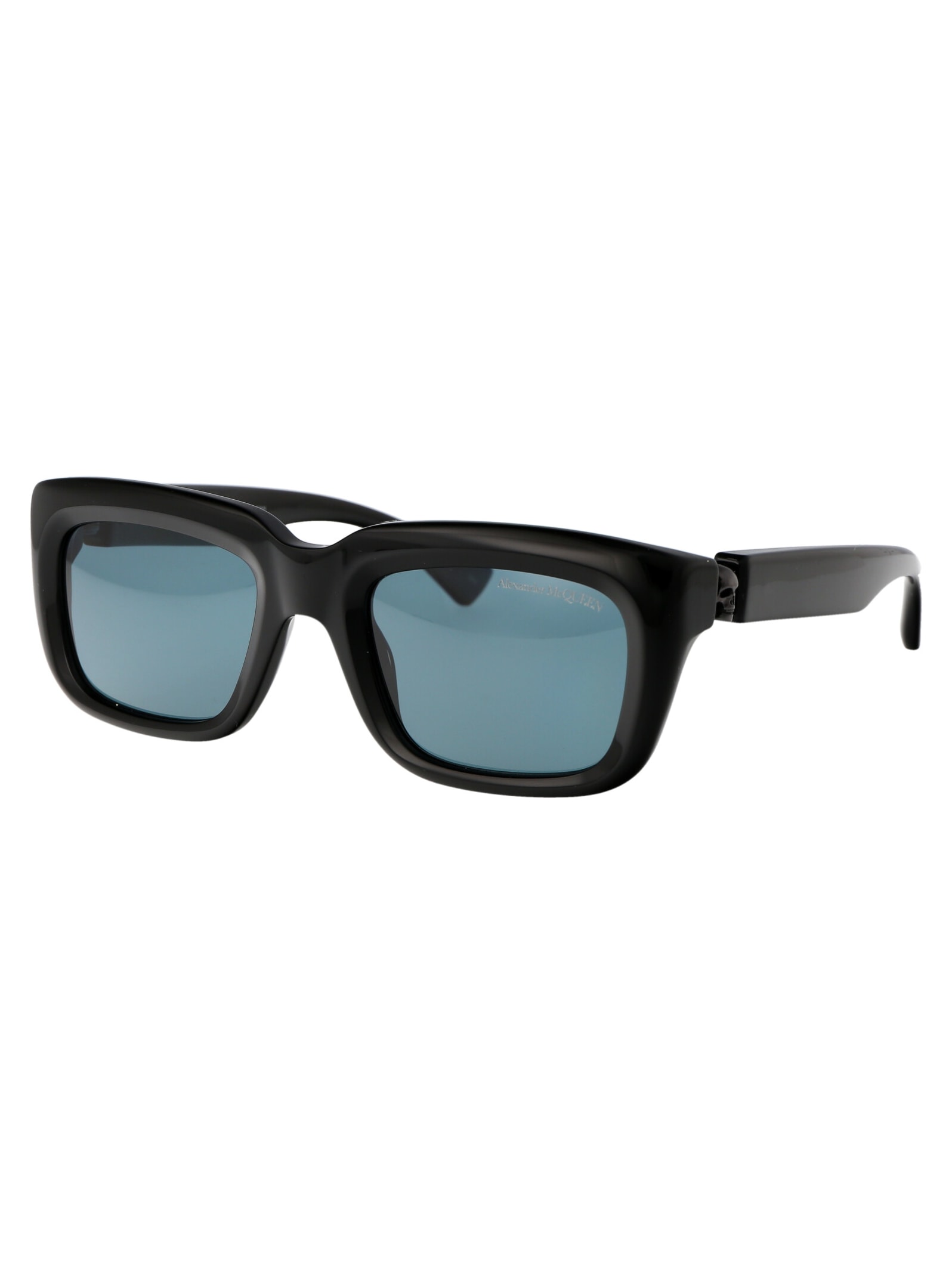 Shop Alexander Mcqueen Am0431s Sunglasses In 004 Black Black Green