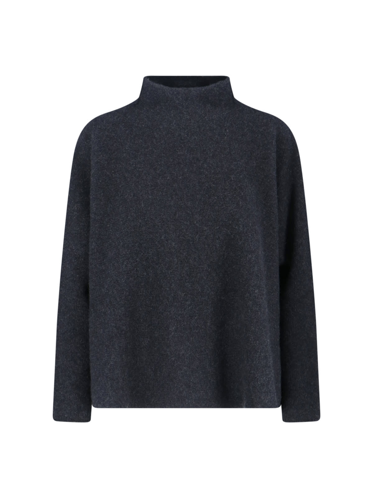Giorgio Armani High Neck Cashmere Sweater With Dropped Shoulders In Gray