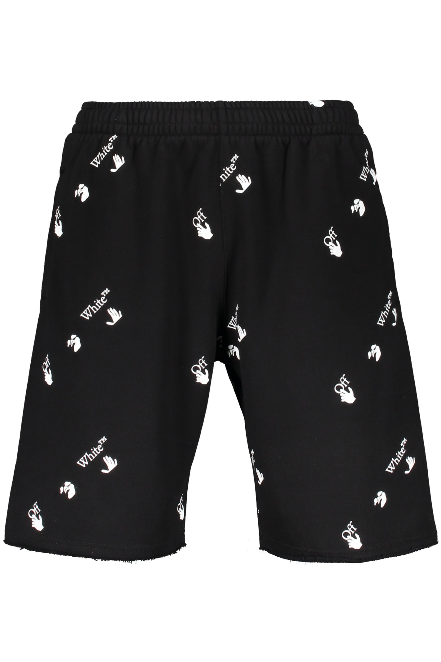 Shop Off-white Cotton Bermuda Shorts In Black