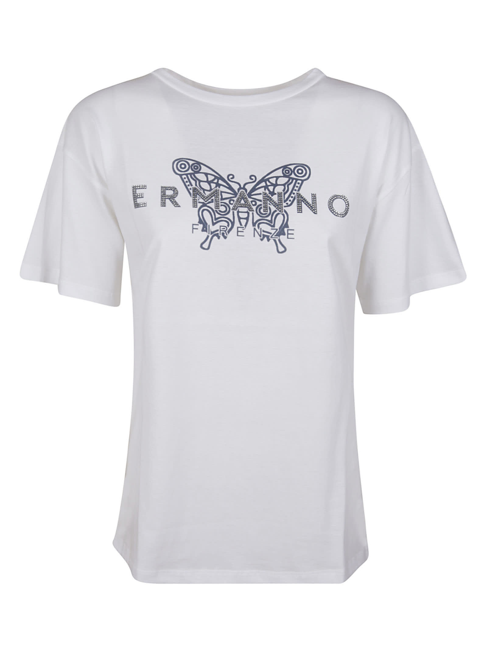 Ermanno Scervino Butterfly Logo Studded T-shirt