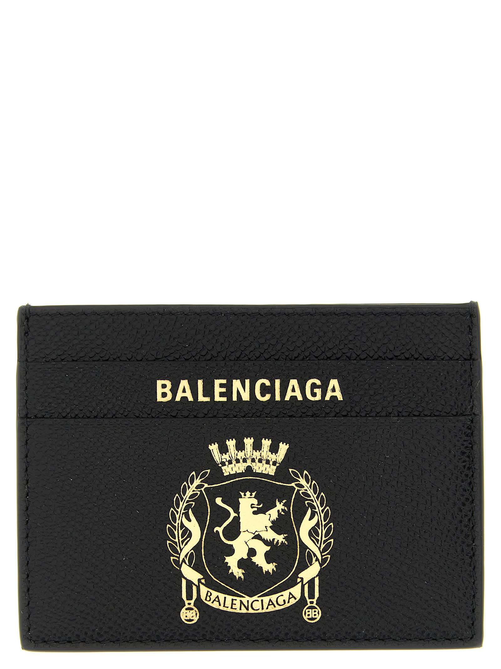 Balenciaga Travel Document Card Holder With Embossed Design In Black