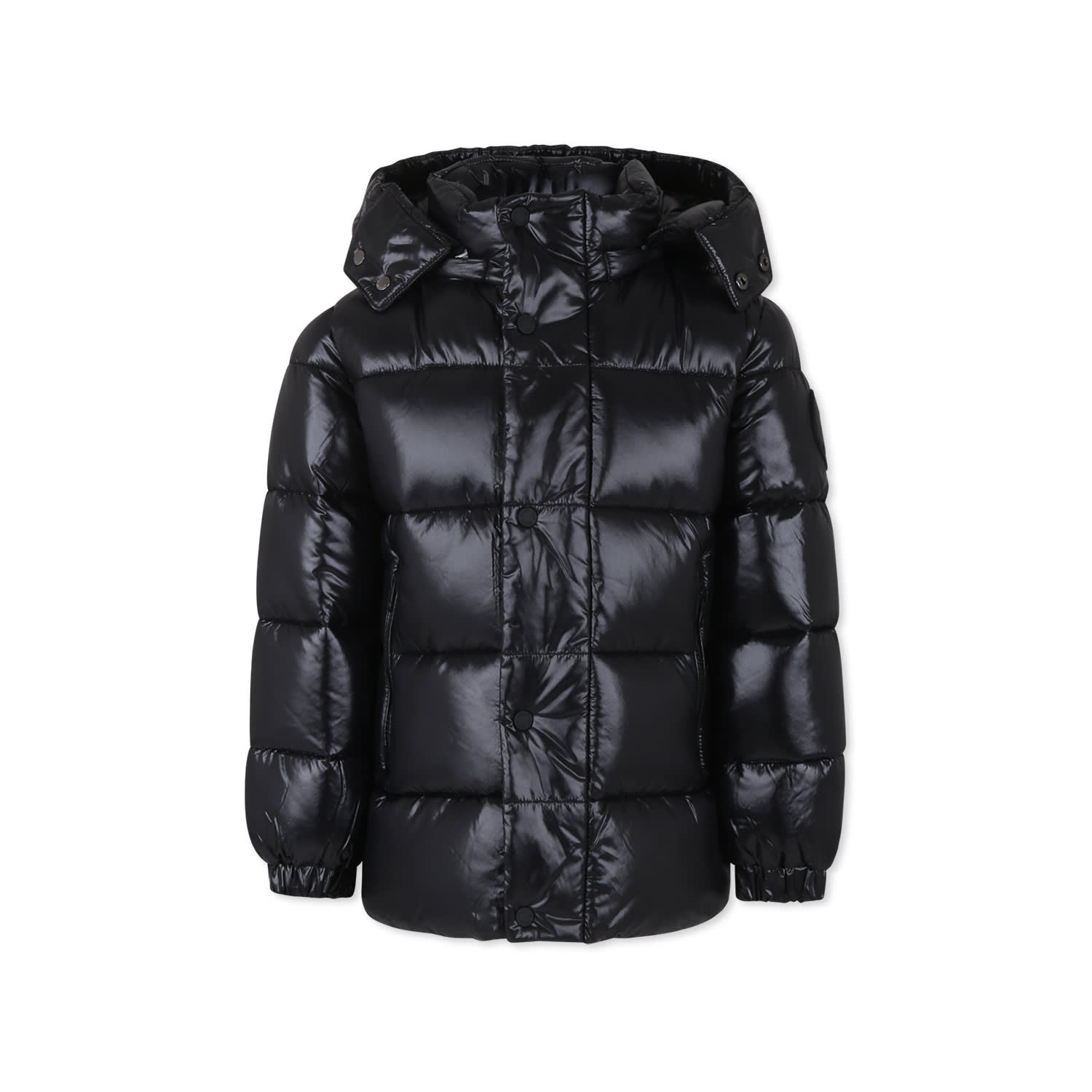 Save The Duck Black Down Jacket For Boy In Black