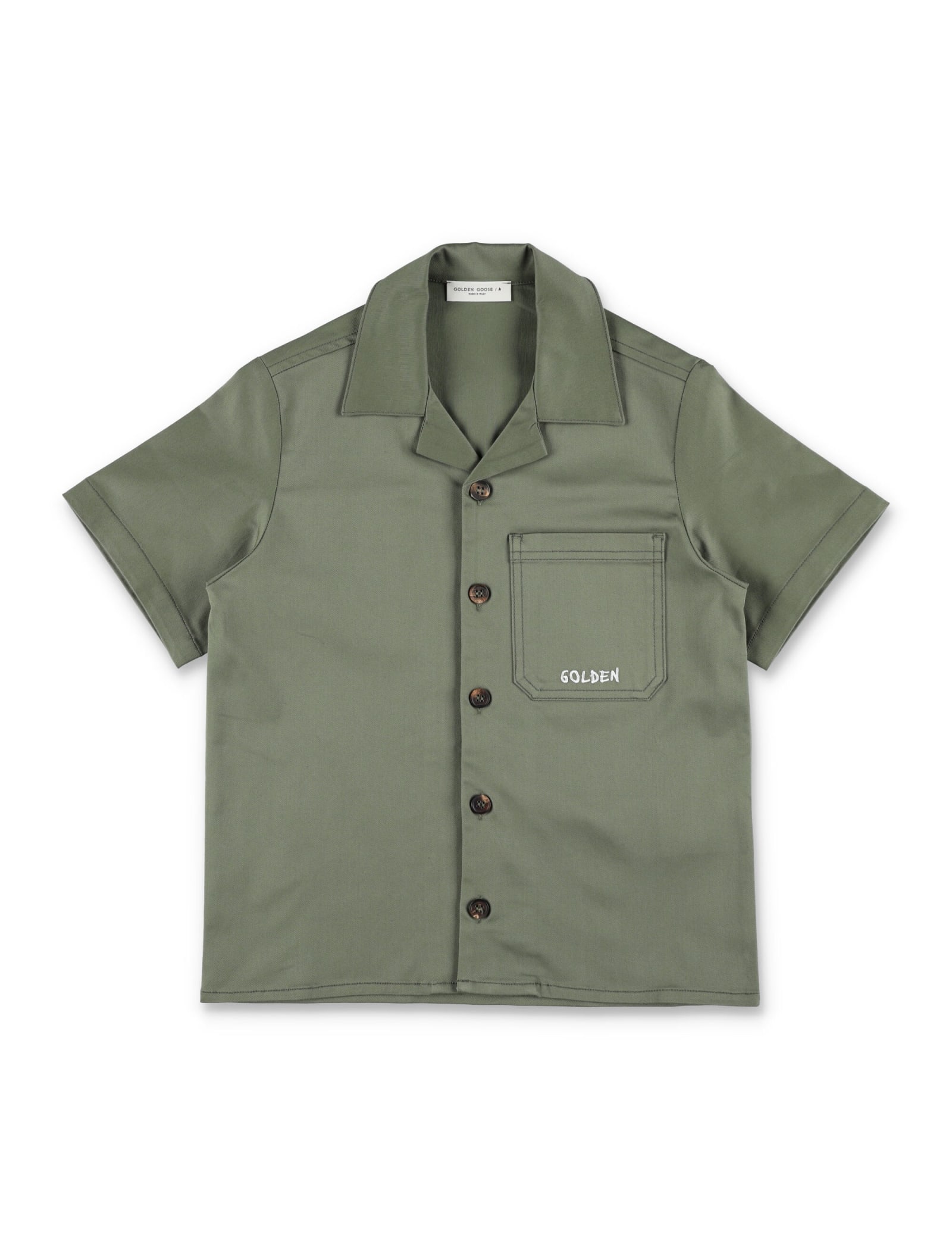 Golden Goose Kids' Boxy Fit Shirt In Ivy Green