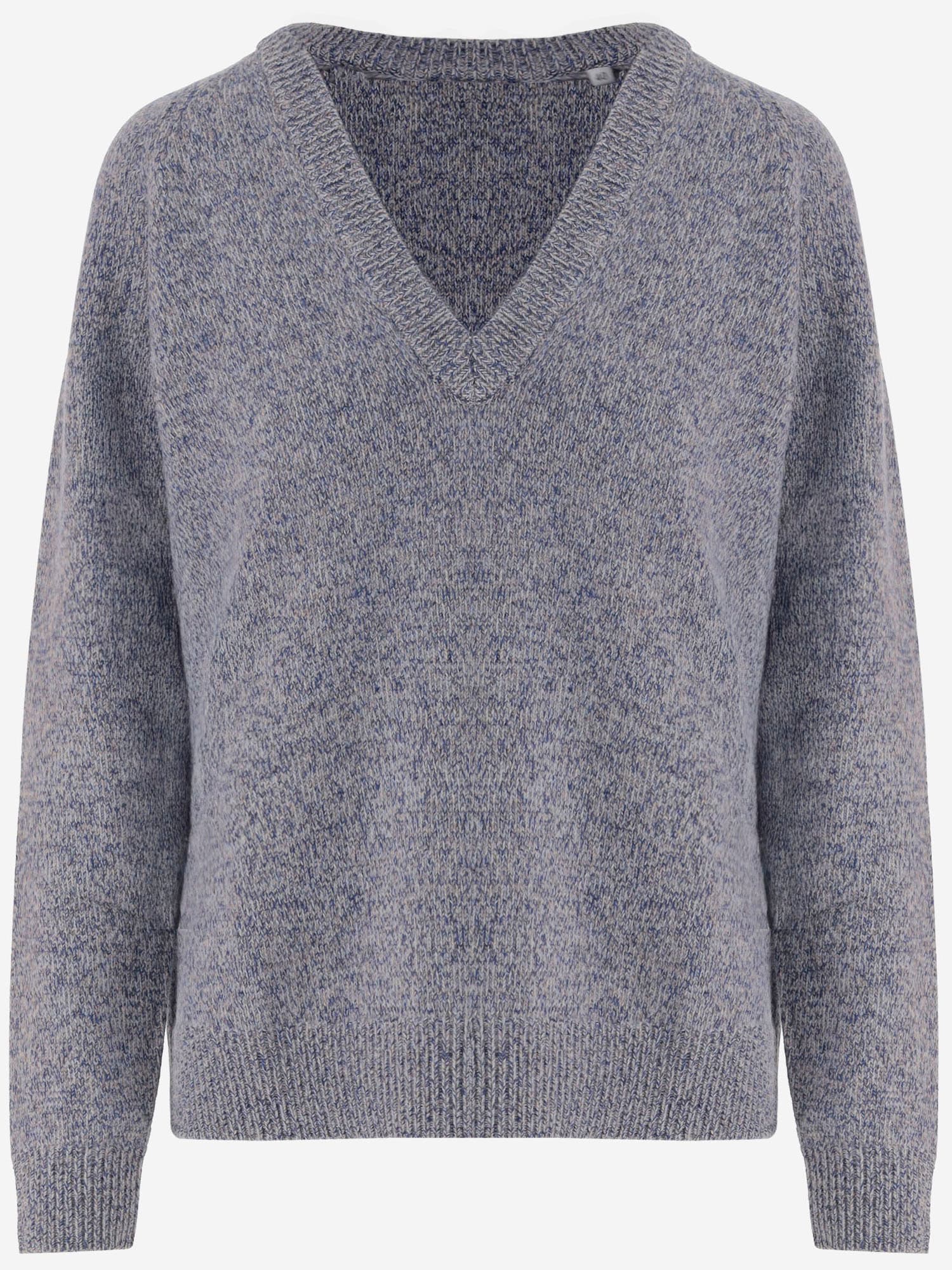 Aspesi Wool Sweater With V-neck In Gray