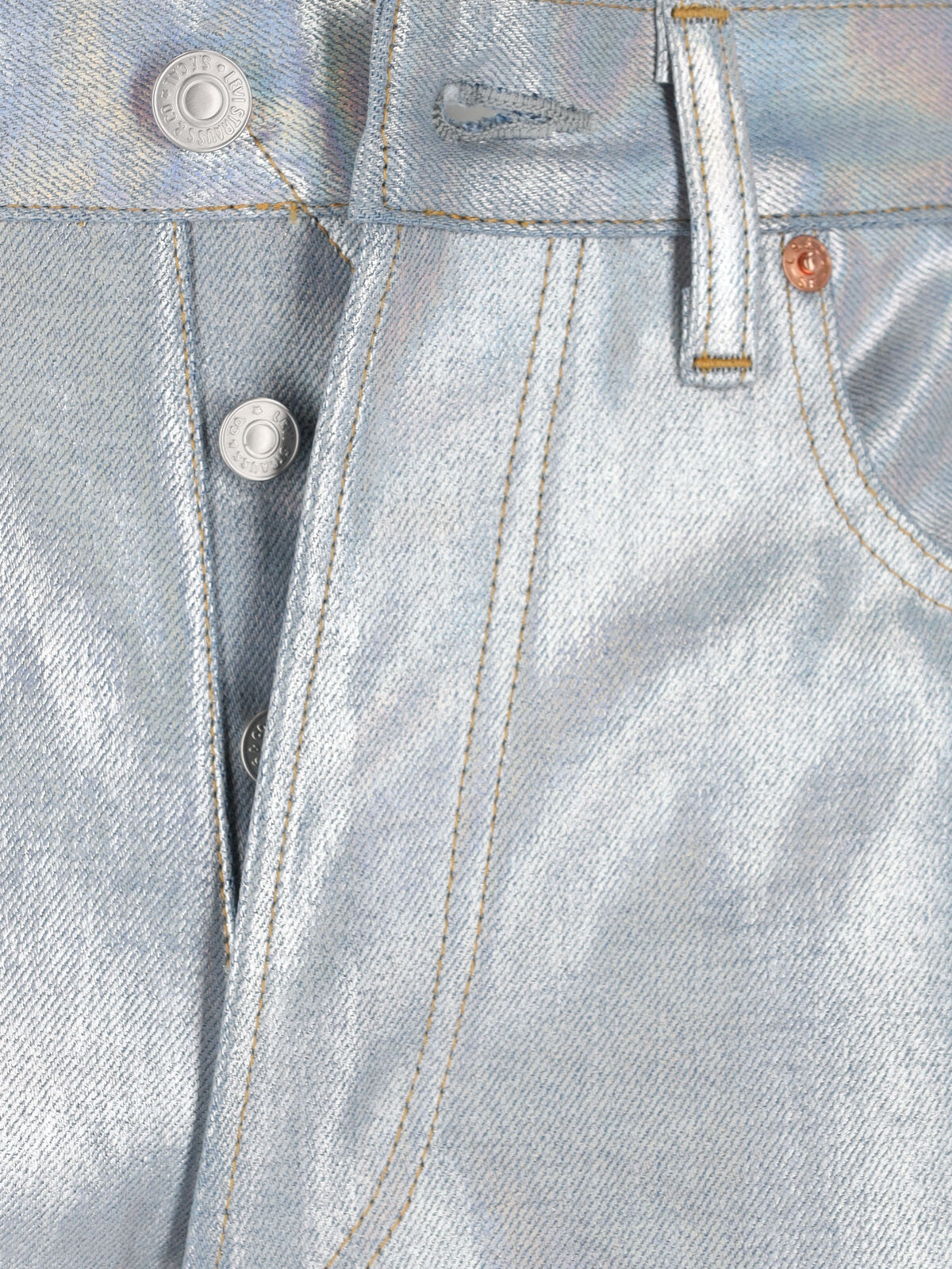 Junya Watanabe X Levis Strauss Logo Straight Jeans In Metallic