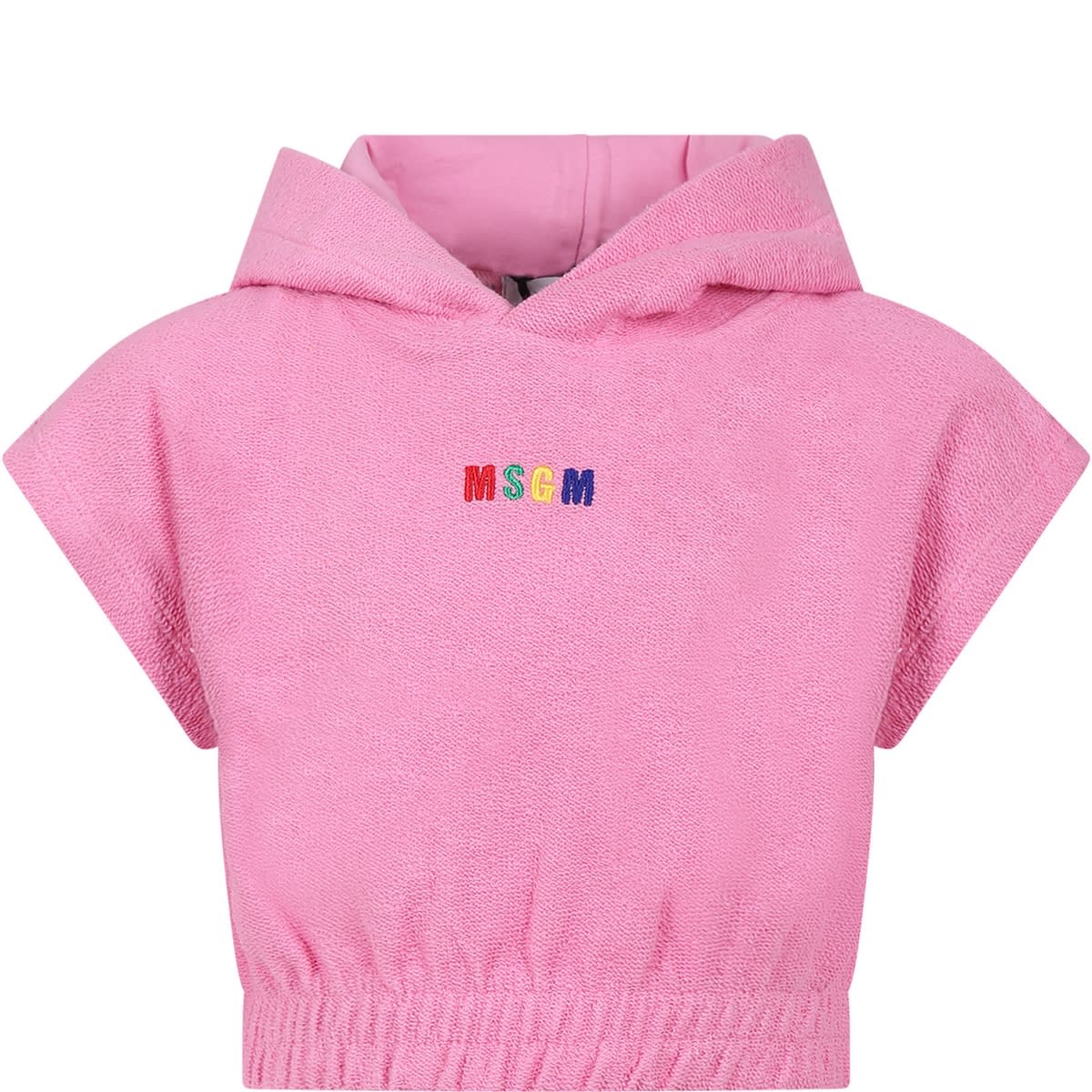 Msgm Kids' Pink Sweatshirt For Girl With Logo