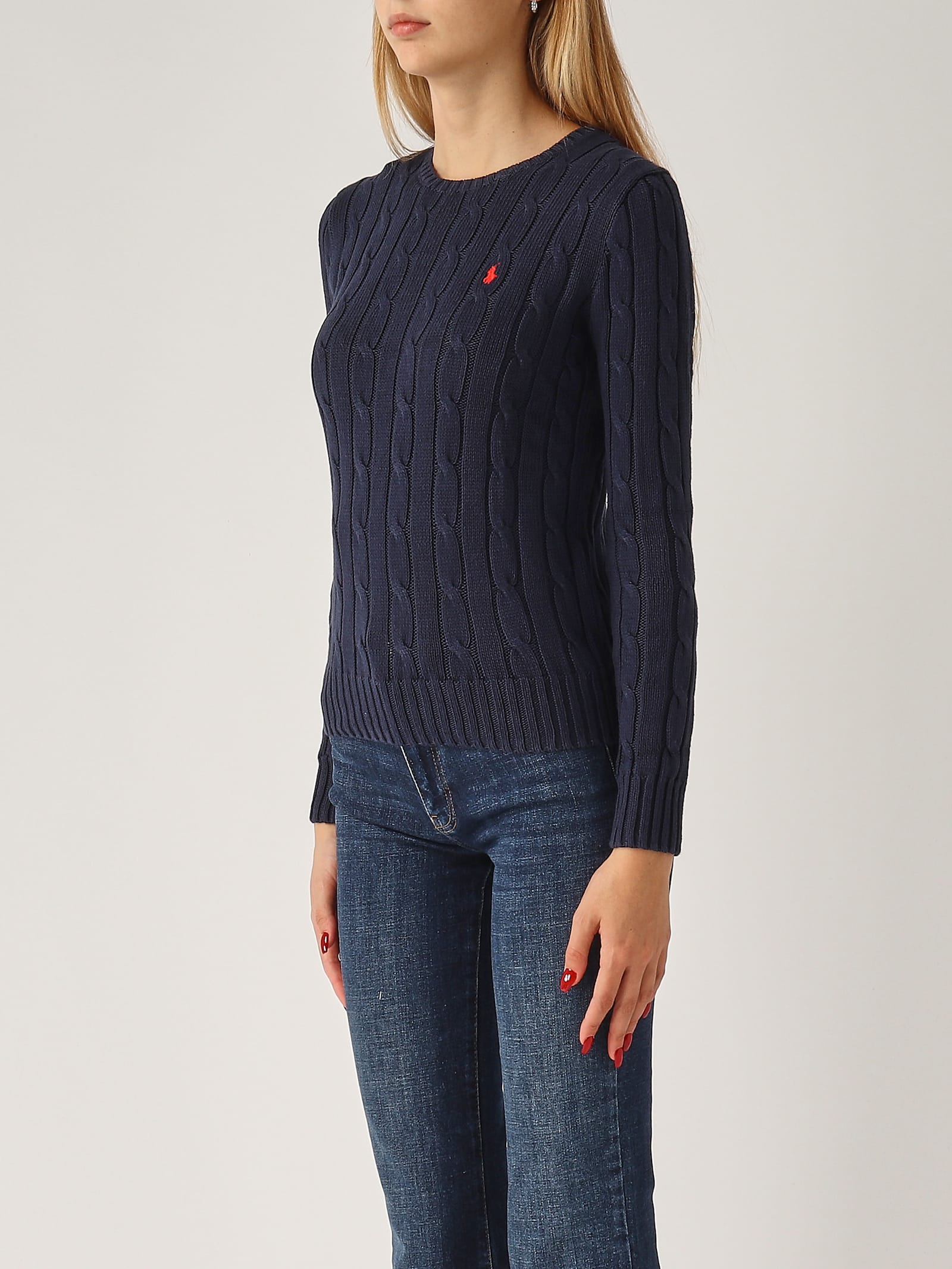 Shop Polo Ralph Lauren Cotton Sweater In Navy